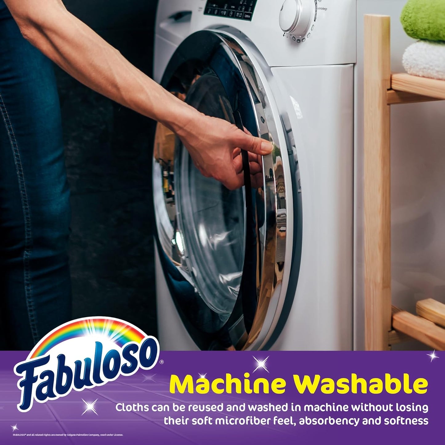 Fabuloso Microfiber Cleaning Cloths, Rainbow - Lint-Free, Scratch-Free Cleaning Cloths for Surfaces and Wood Furniture - Dustless Cloth for Bold and Bright Cleaning Experience, 12 Count