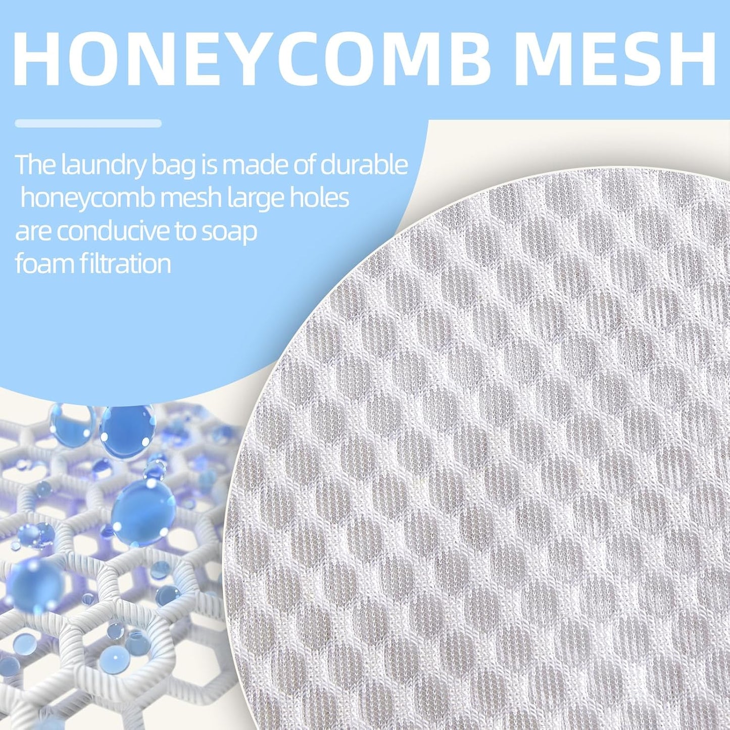 Mesh Laundry Bags, Mesh Wash Bags Durable Mesh Structure with Strong Zipper Suitable for Underwear, Delicate Clothes, Pants, Shoes, Socks Washing (Honey mesh, M+L+X-L(16*20in+20*24in+24*24in))
