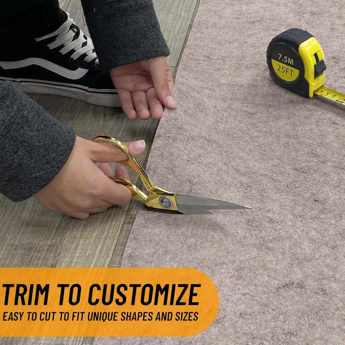 Ottomanson 2' x 3' Non-Slip Rug Pad Gripper 1/4 Inch Thick Dual Surface Felt + Rubber Gripper - Safe for All Floors, Brown