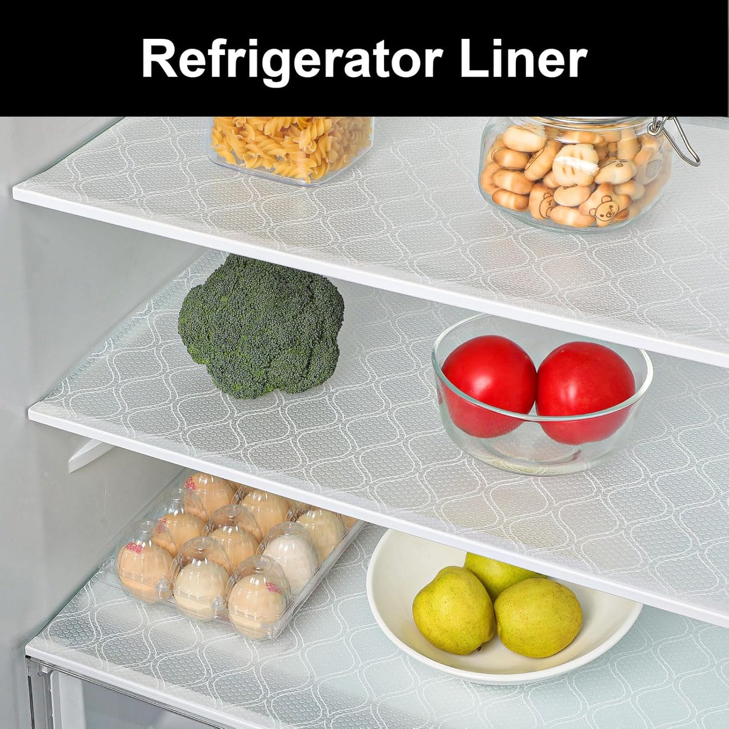 Cooyes Shelf Liner for Kitchen Cabinets Waterproof Kitchen Cupboard Liner Plastic Drawer Mats EVA Material Non Adhesive Fridge Mats for Shelves