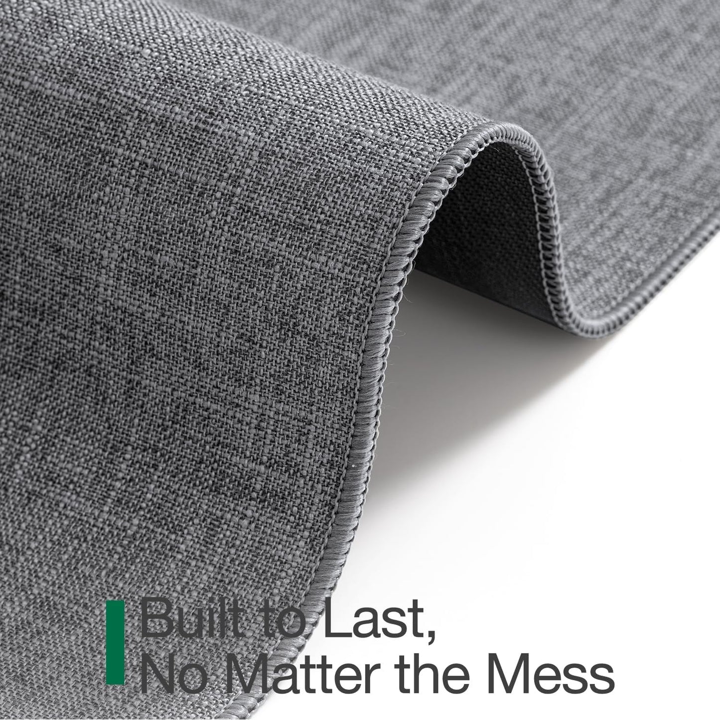 LUMI Ultra Thin Door Mat for Entryway,32"x48" Low Profile Non Slip Rubber Backing Indoor Doormat, Easy Clean Welcome Entrance Mat for Inside House, Patio,Dark Grey