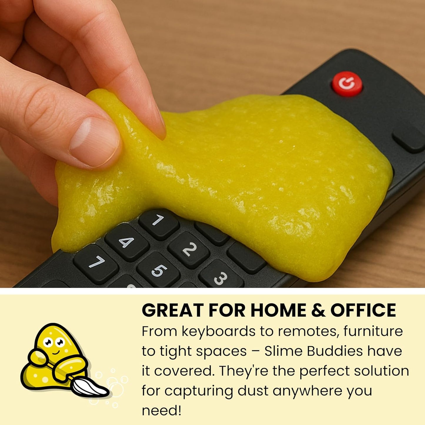 Slime Buddies Car Cleaning Gel Putty - Lemon Scented Interior Detailing Tool for Cup Holders, Air Vents & Keyboard - Reusable Auto Detailing Accessories - Dust Remover Goop - Gifts for Men Women