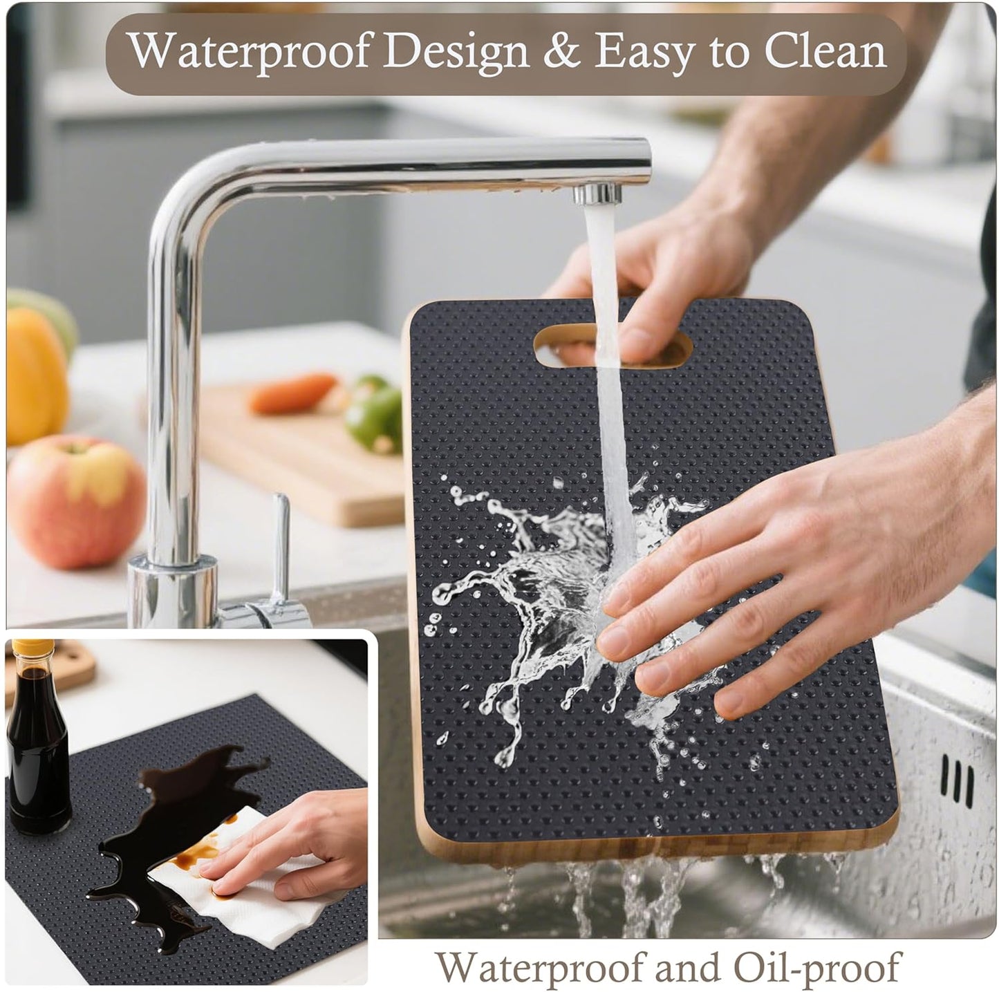 Shelf Liner Non-Slip 10 Inch Wide X 20 Ft Kitchen Cabinet Drawer Liners Waterproof & Oil-Proof Drawer Liners for Cupboard Pantry Non Adhesive Refrigerator Shelf Liner Strong Grip Cabinet Mat (Black)