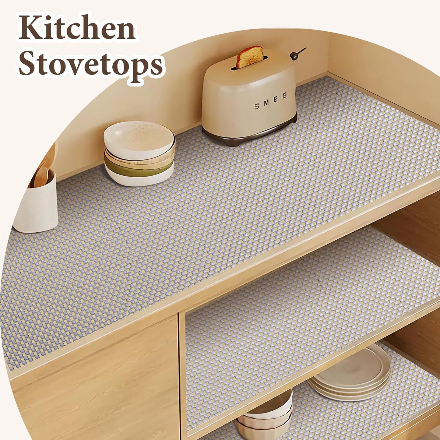 Shelf Liners for Kitchen Cabinets Non Adhesive Shelf Liner Paper Non-Slip Thickened Drawer Liner Easy to Clean for Tool Box Refrigerator Grey 17.3 x 236.2 in