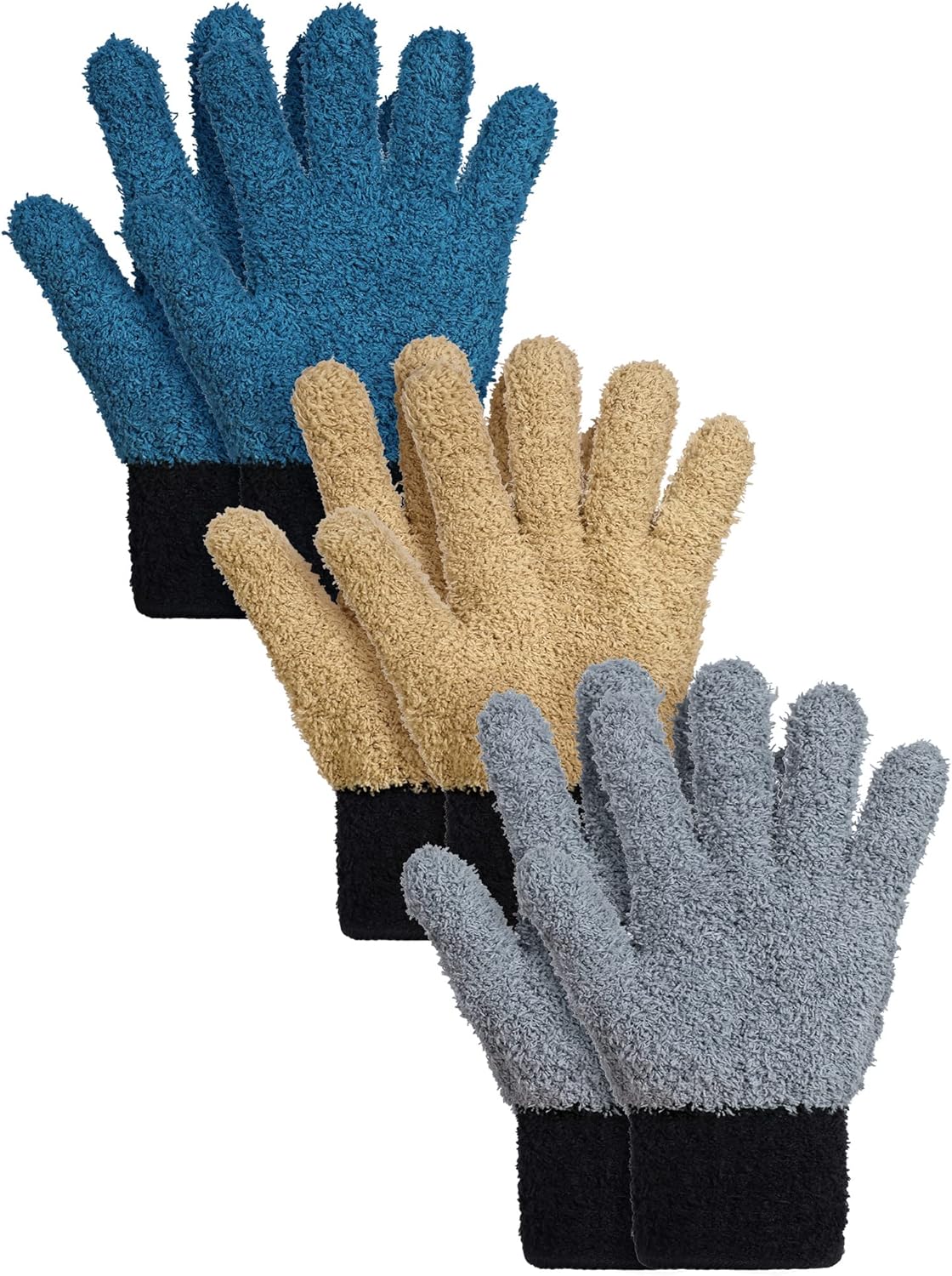 Bencailor 3 Pairs Microfiber Plant Dusting Gloves Leaf Cleaning Gloves for Indoor Plants, Blinds, Furniture, House