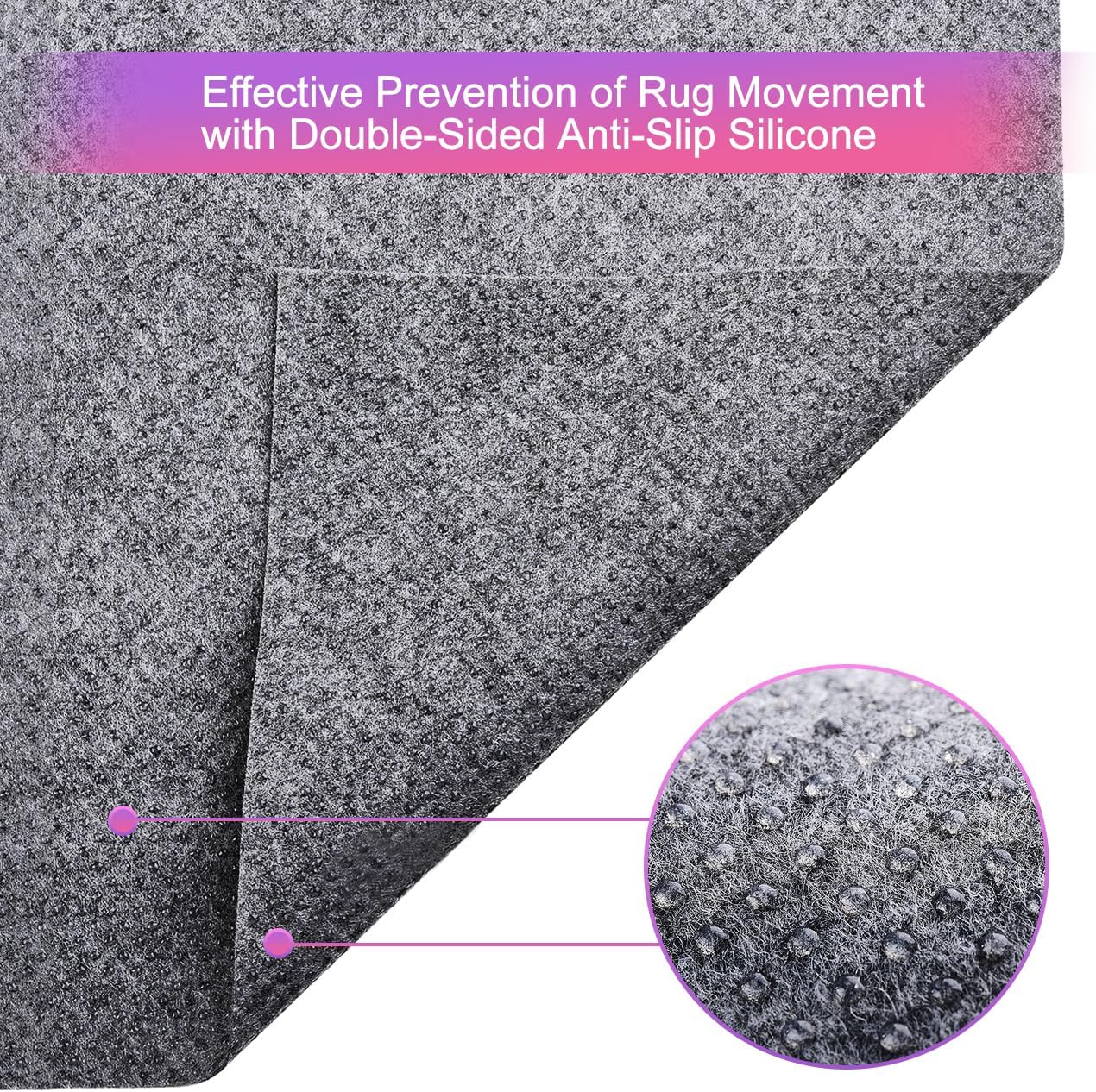 Non Slip Mattress Gripper and Area Rug Felt Pad, Keeps Mattress and Rug in Place - Full Size (4 x 6 Feet)
