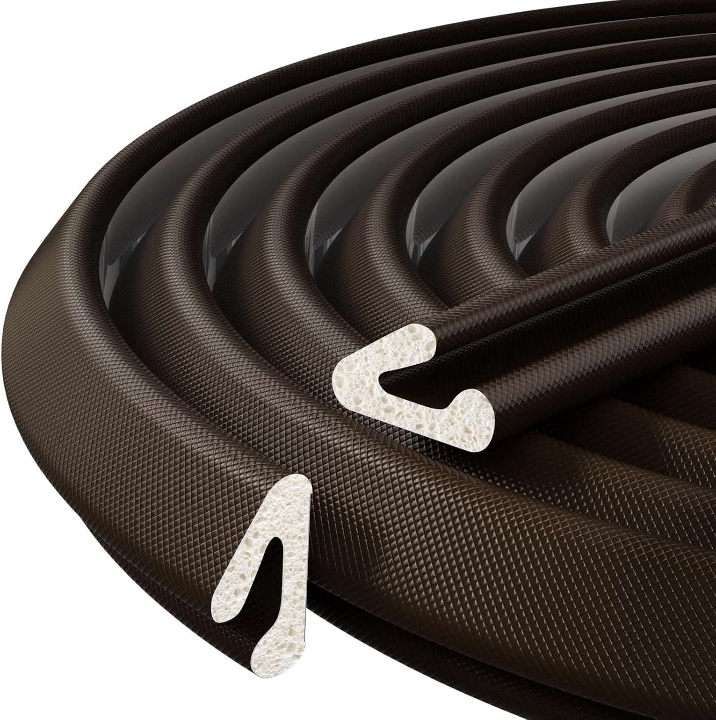 V-Shaped Weather Stripping Door Seal, 52.5FT Draft Stopper for Doors/Windows, Gaps, Dustproof, Soundproof & Thermal Insulating, Noise-Reducing, Light-Blocking Door Gap Filler