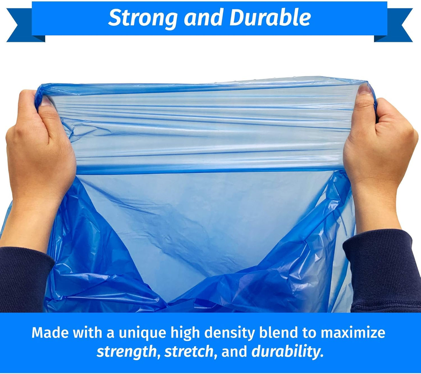 Reli. SuperValue 40-45 Gallon Recycling Bags | 200 Count | Blue Trash Bags | Made in the USA