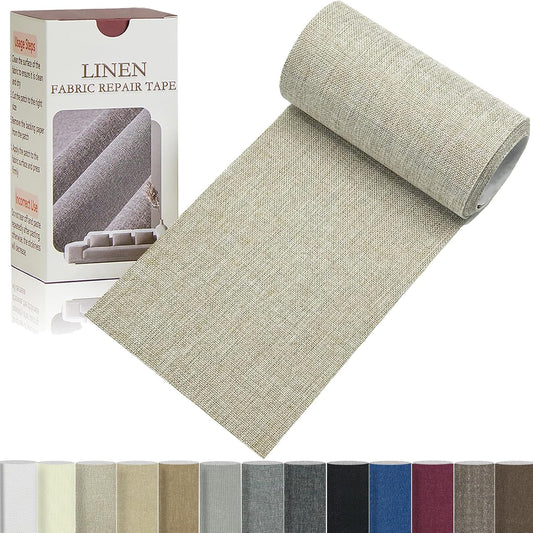 Linen Repair Tape 4x70 Inch Self-Adhesive Couch Patch Repair Fabric Patch for Furniture,Sofas,Cushion,Chairs,Bags,Linen Goods(Oatmeal)