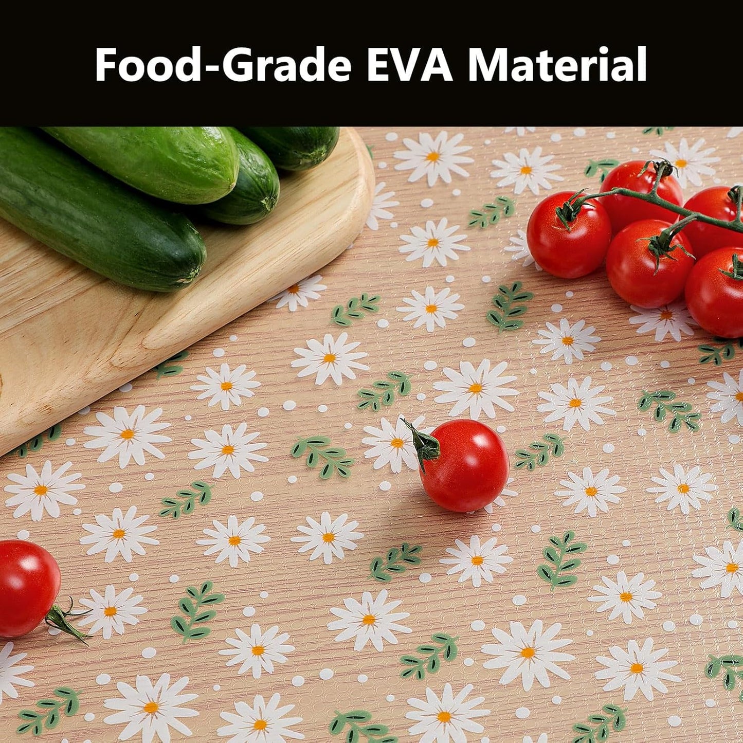 INNOLITES Shelf Liner – Cabinet & Drawer Liner Non-Adhesive – Waterproof Oil-Proof – Durable EVA with Floral for Kitchen Cabinets Refrigerator – BPA-Free, Easy to Cut 17.7" x 360"