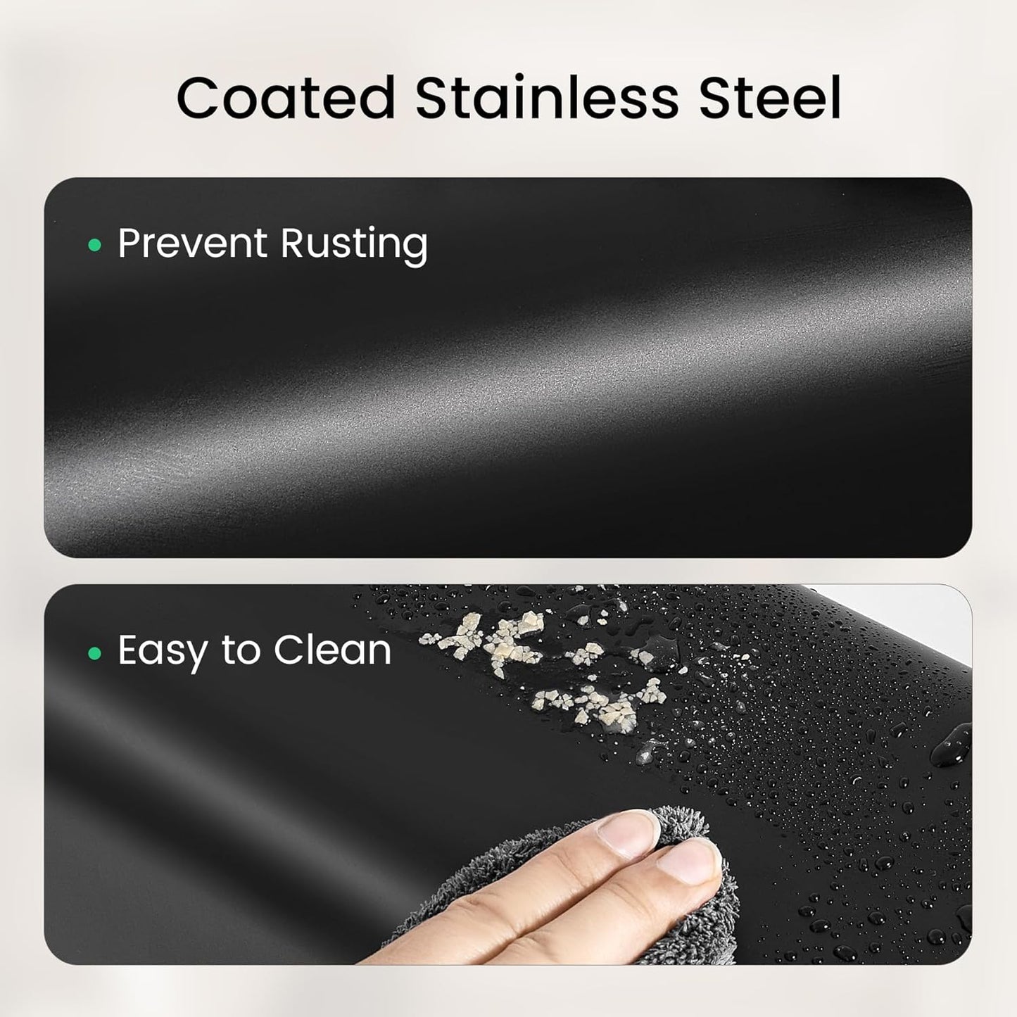 Cesun Small Bathroom Trash Can 2.1 Gallon Wastebasket, Modern Metal Garbage Can Office Waste Basket, Matte Black Stainless Steel Trash Bin for Bedroom, Home Office, Toilet, rv, Near Desk, Under Sink