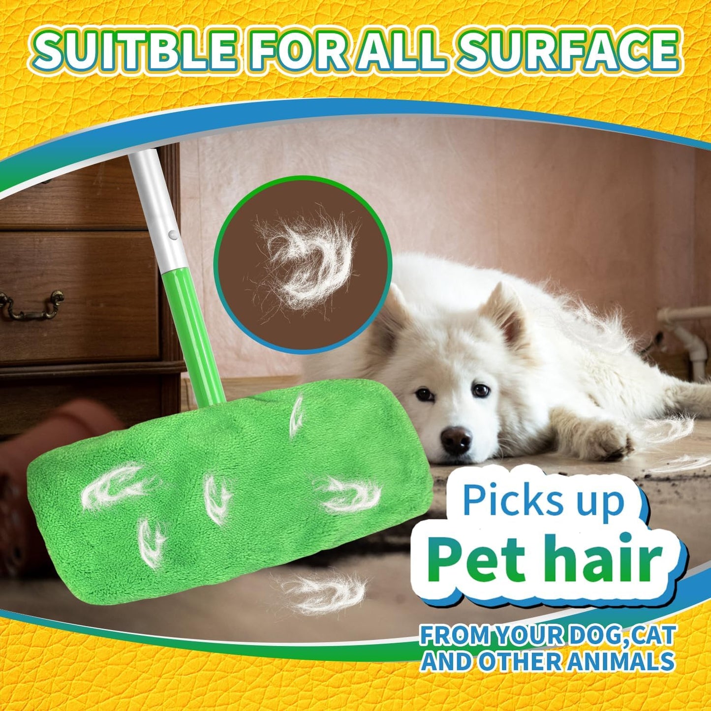 3 Pack Reusable 100% Coral Fleece Mop Pads Compatible with Swiffer Sweeper, Wet and Dry Flat mop Cover, Washable Pads Refills for Hardwood/Surface Floor Cleaning (Mop is Not Included)