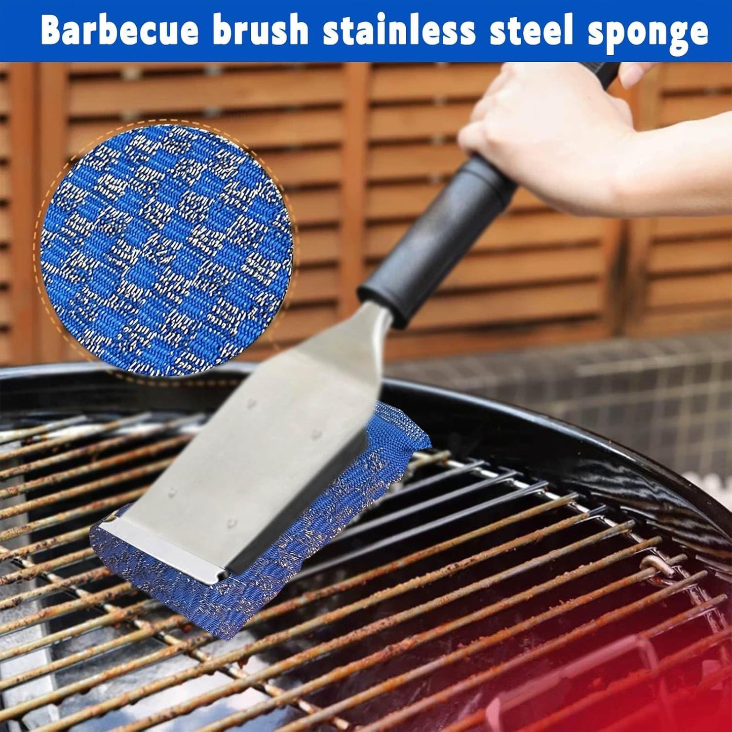 Steel Wool Scrubbers Dish Kitchen Sponges Heavy-Duty Kitchen Steel Scrub Sponges,Multi-Functional Stubborn Stain Fast Cleaning Scrubber(6 Pack)