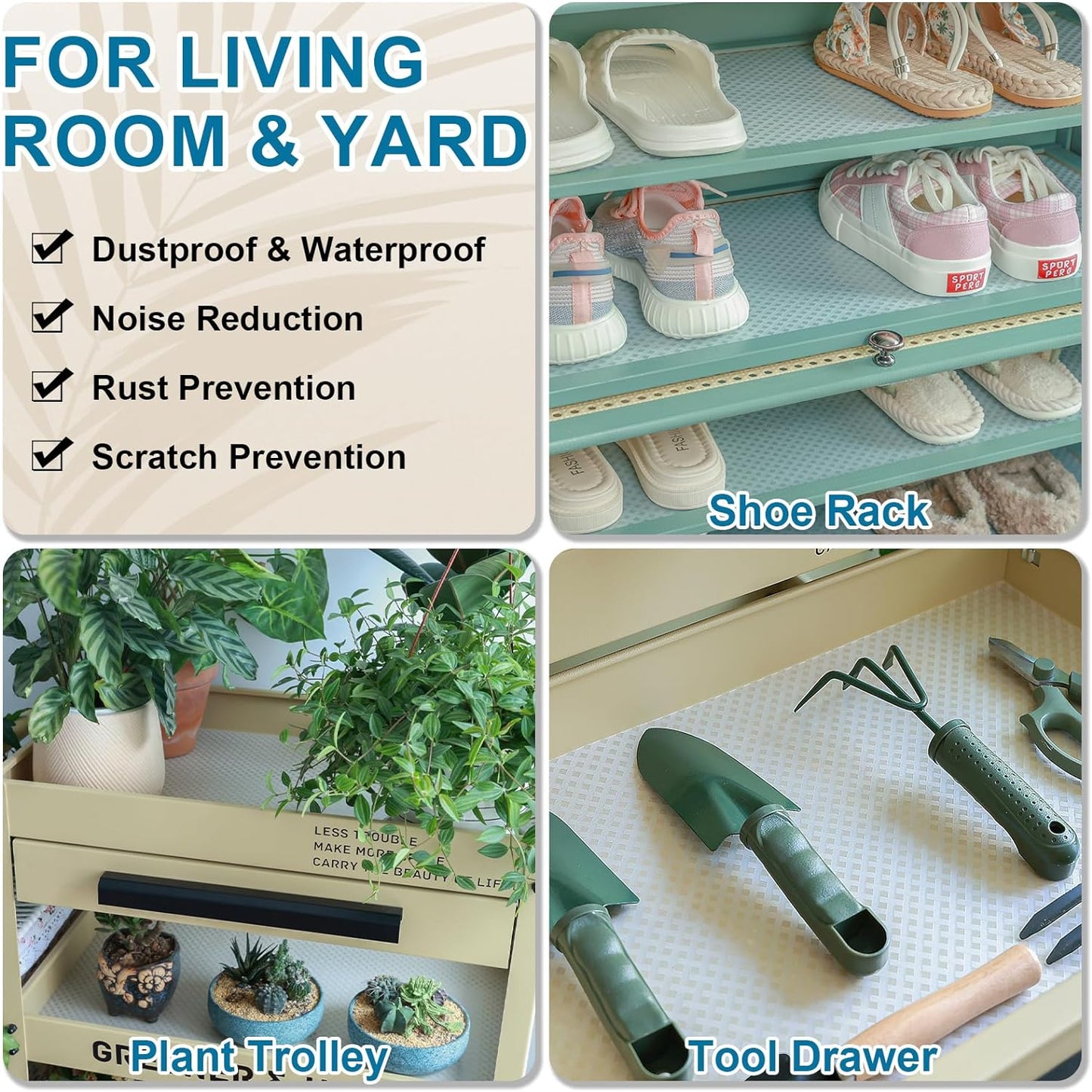 Shelf Liners 24 in x 20 ft EVA Drawer Mats, Non-Adhesive Cupboard Protector, Kitchen Cabinet Lining Fridge Liner (Clear Crossed Stripe, 61x610cm)