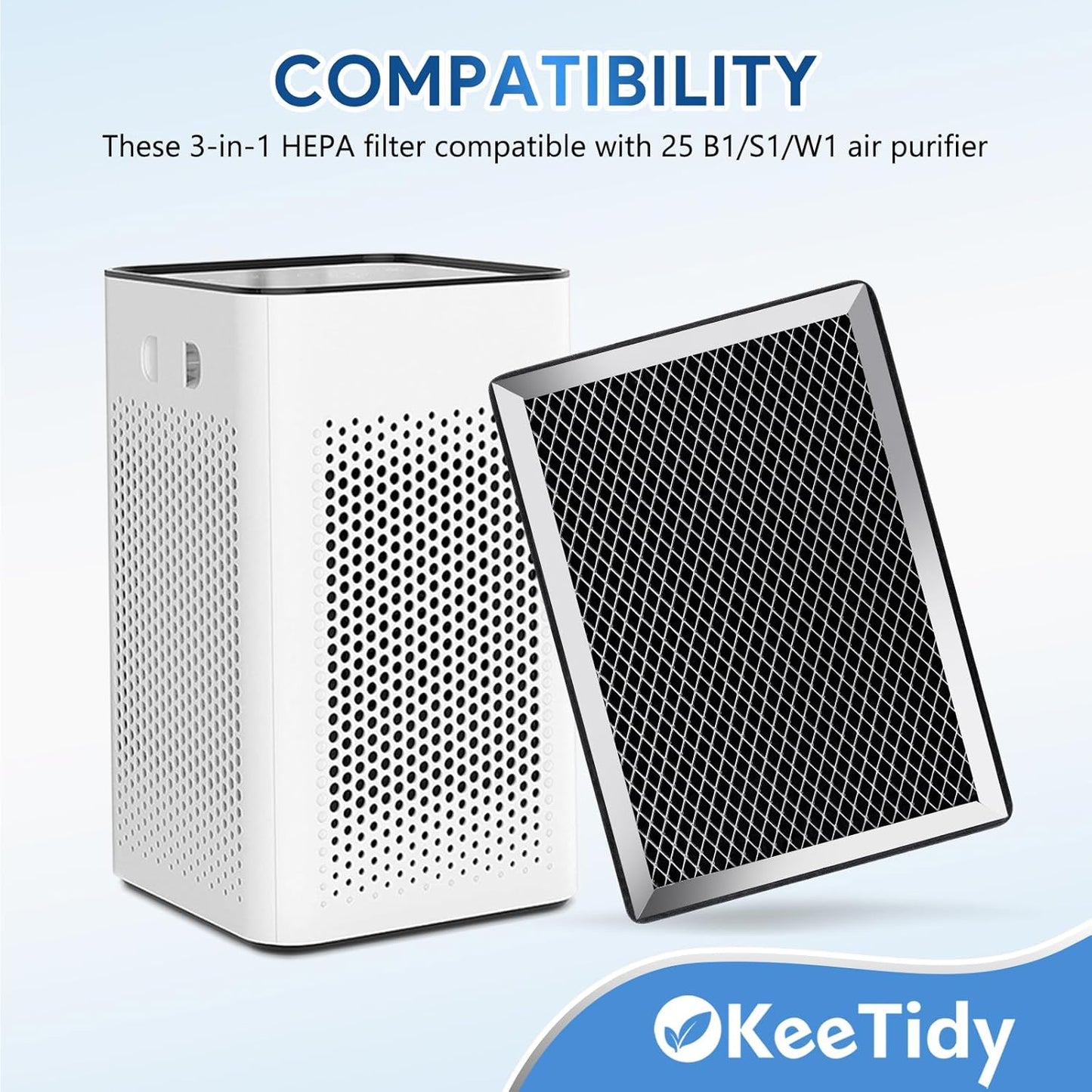 25 Replacement Filters Compatible with MA Series 25 Air Purifier B1/S1/W1, 3 in 1 H13 True HEPA Activated Carbon Filters