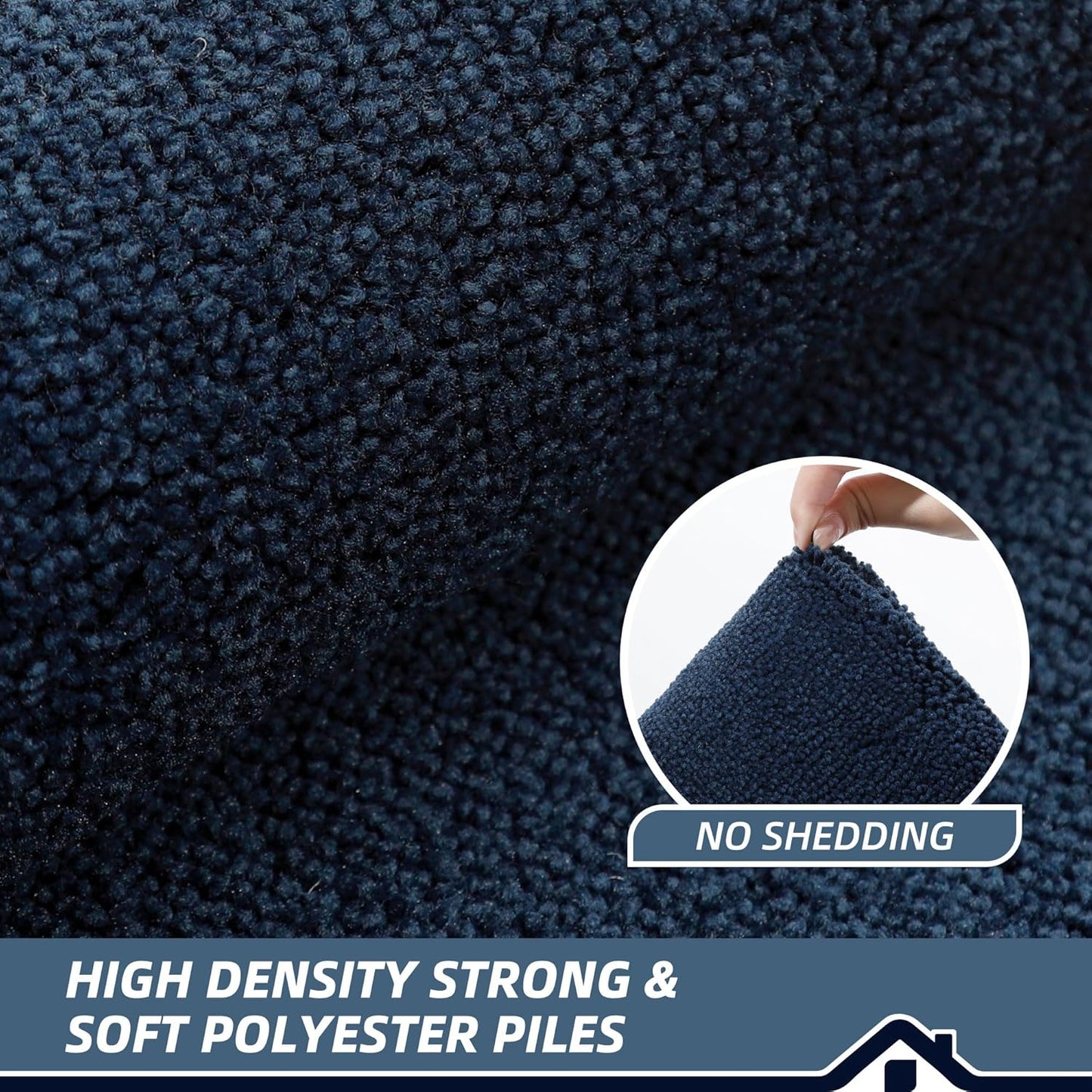 BEQHAUSE Door Mat 20" x 32", Non-Slip Door Mats Indoor Entryway Rugs Washable Low-Profile Absorbent and Stain Resist Floor Mats, Dog Door Mat for Front Back Door, Muddy Wet Shoes & Paws, Navy Blue