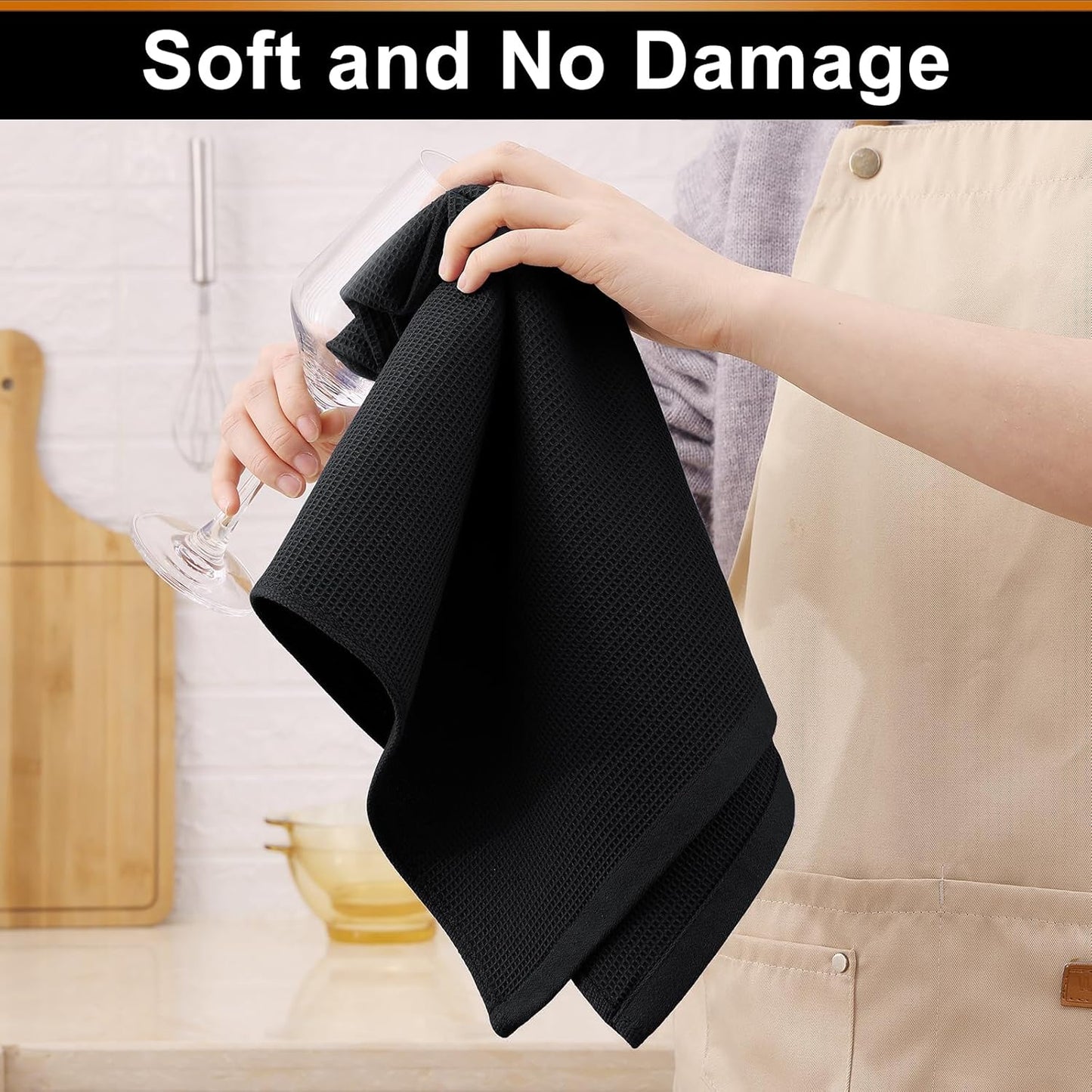 Homaxy 100% Cotton Waffle Weave Kitchen Towels - 8 Pack Soft and Absorbent Dish Towels - 16 x 26 Inches Quick Dry Hand Towels - Multiple Colour