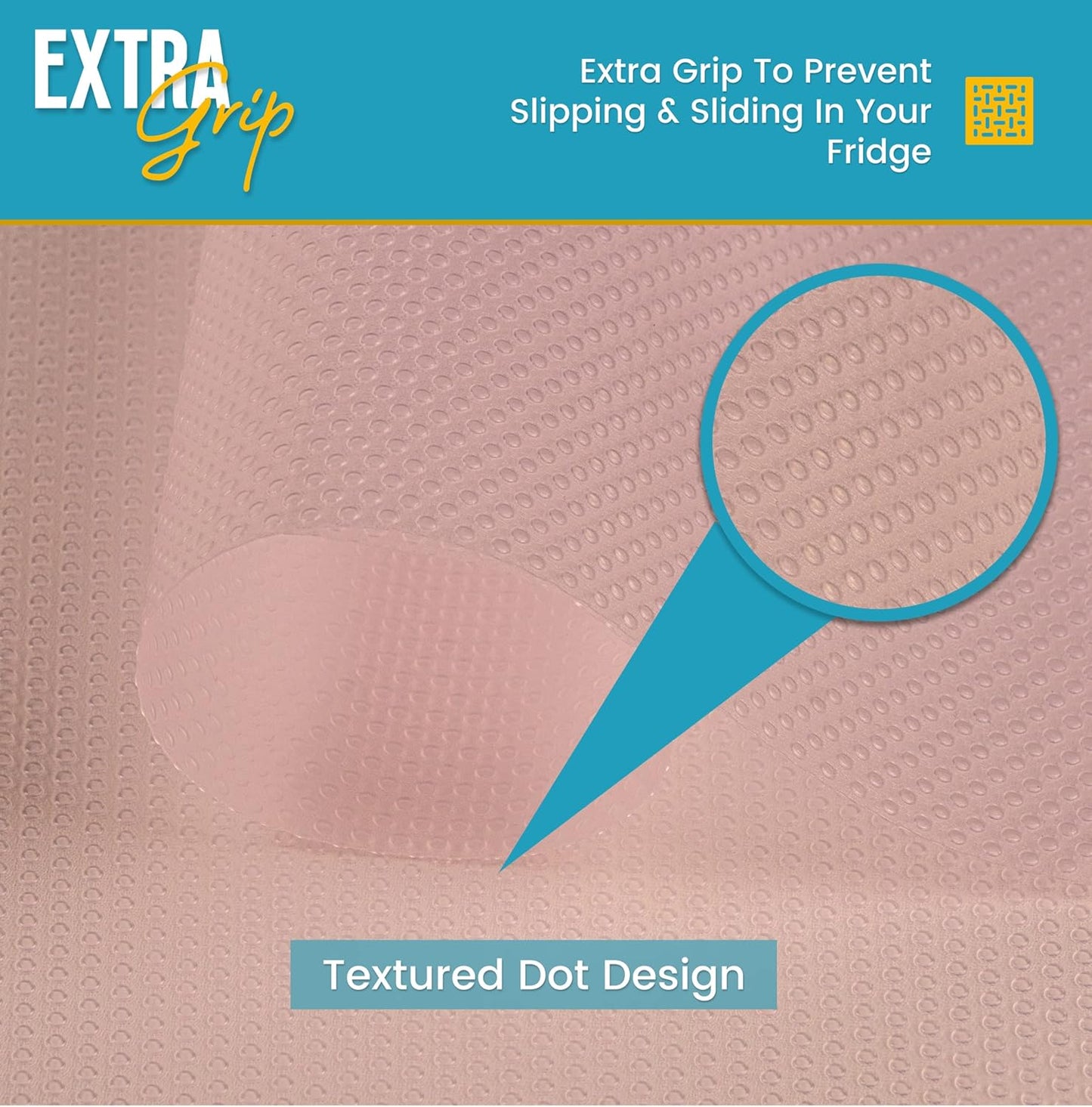 Refrigerator Liners for Shelves (16 Pack) by Linda’s Essentials - Non-Adhesive Shelf or Drawer Liner, BPA-Free Fridge Mats for Kitchen & Cabinets, Easy to Clean, Ideal Household Essentials (Pink)