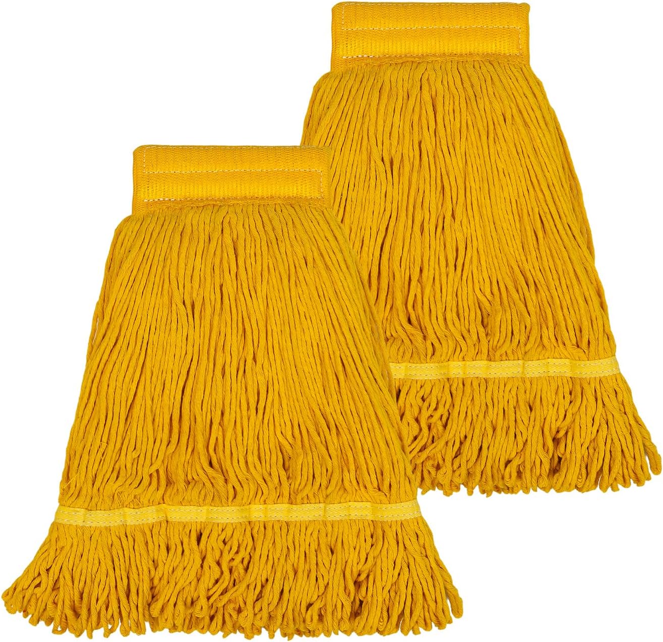 Pack of 2 Heavy Duty Commercial Mop Head Replacement, General Cleaning Mop Heavy Duty Commercial Replacement Wet Industrial Blue Cotton Looped End String Head Refill,Super Absorption and Durability