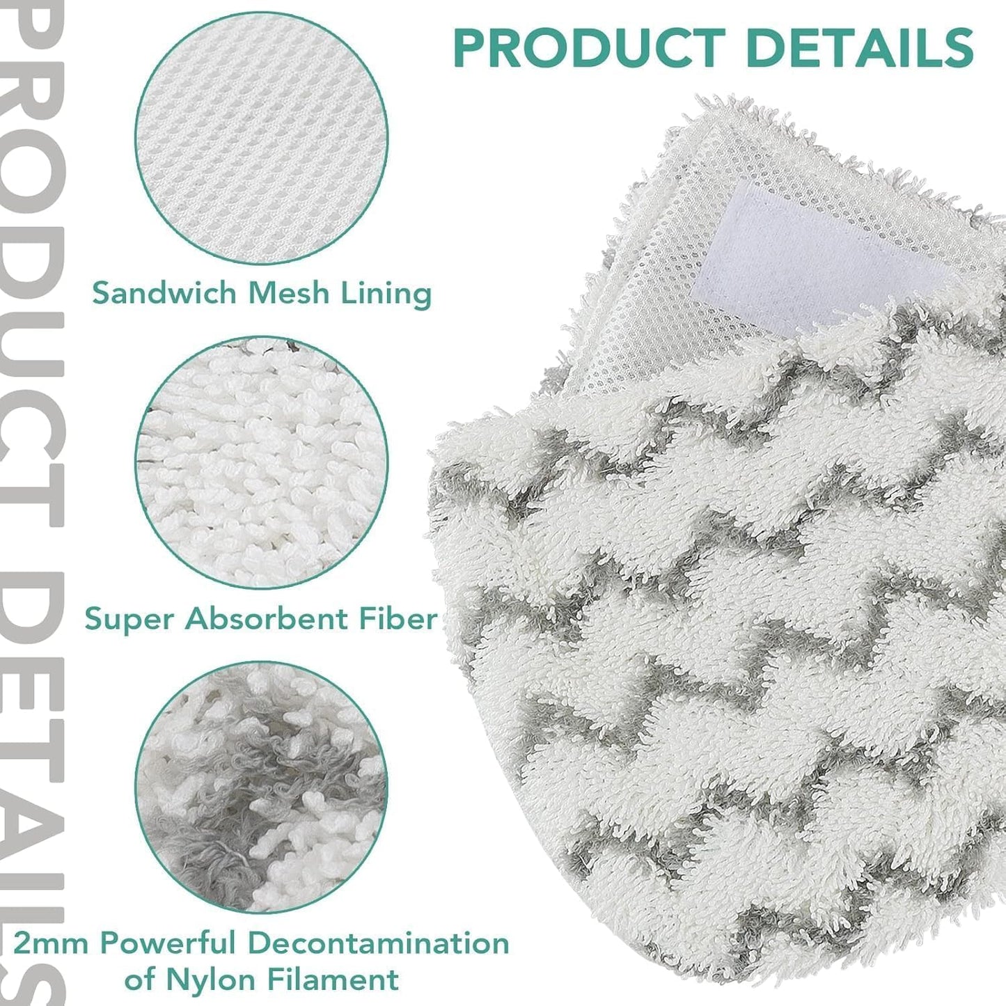 Sgizoku S1000 S2001 Steam Mop Replacement Pads for Shark Steam Mop S1000 S1000A S1000C S1000WM S10001C S1200 & S2001 SteamSpot Steam Mop - Dirt Grip, Washable & Reusable for All Floor Clean - 12Pack