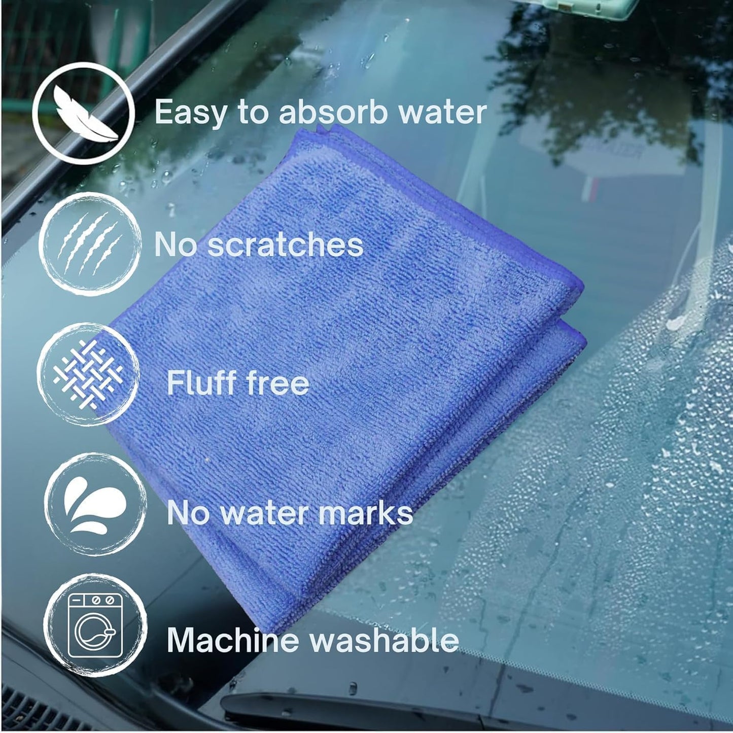 Single Microfiber Cleaning Cloth 40x40 cm - Ultra Absorbent Microfiber Cloth for Home, Kitchen Car Bathroom Rags Polish Cleaning 250 GSM (Dark Blue)