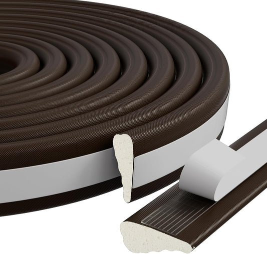 9.8 Ft Weather Stripping Seal Strip for Doors/Windows,Soundproofing Window Insulation Draft Stopper for Winter, Selfadhesive Foam Weather Strip for Door Frame,Door Gap Filler Noise Blocker(Brown)