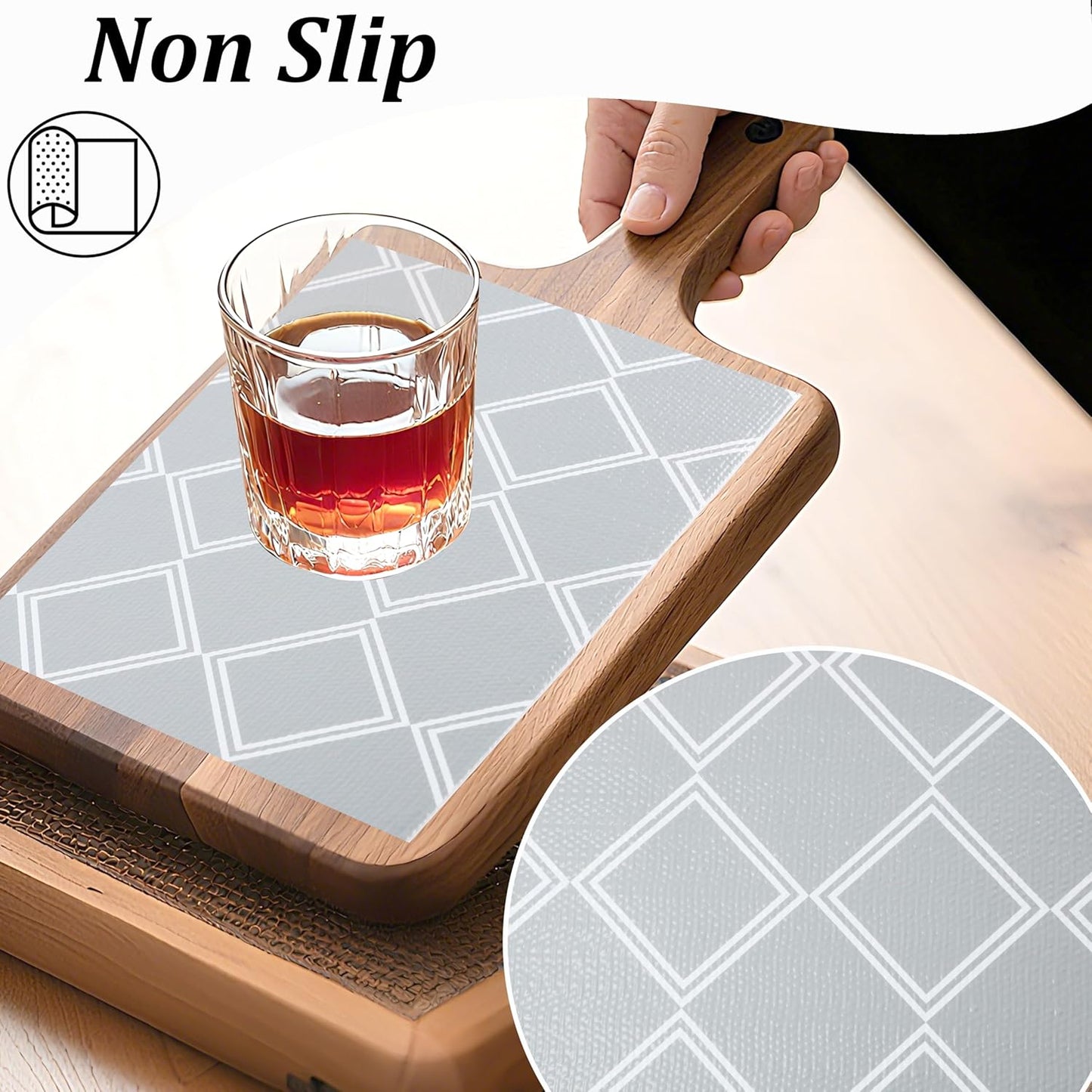 Drawer Liners for Kitchen Cabinets Non Adhesive Shelf Liner 15 Inch X 20 Ft Cabinet Liner Waterproof Dresser Drawer Liner Non Slip Shelf Paper for Kitchen Bathroom Closet Refrigerator Cupboard Pantry