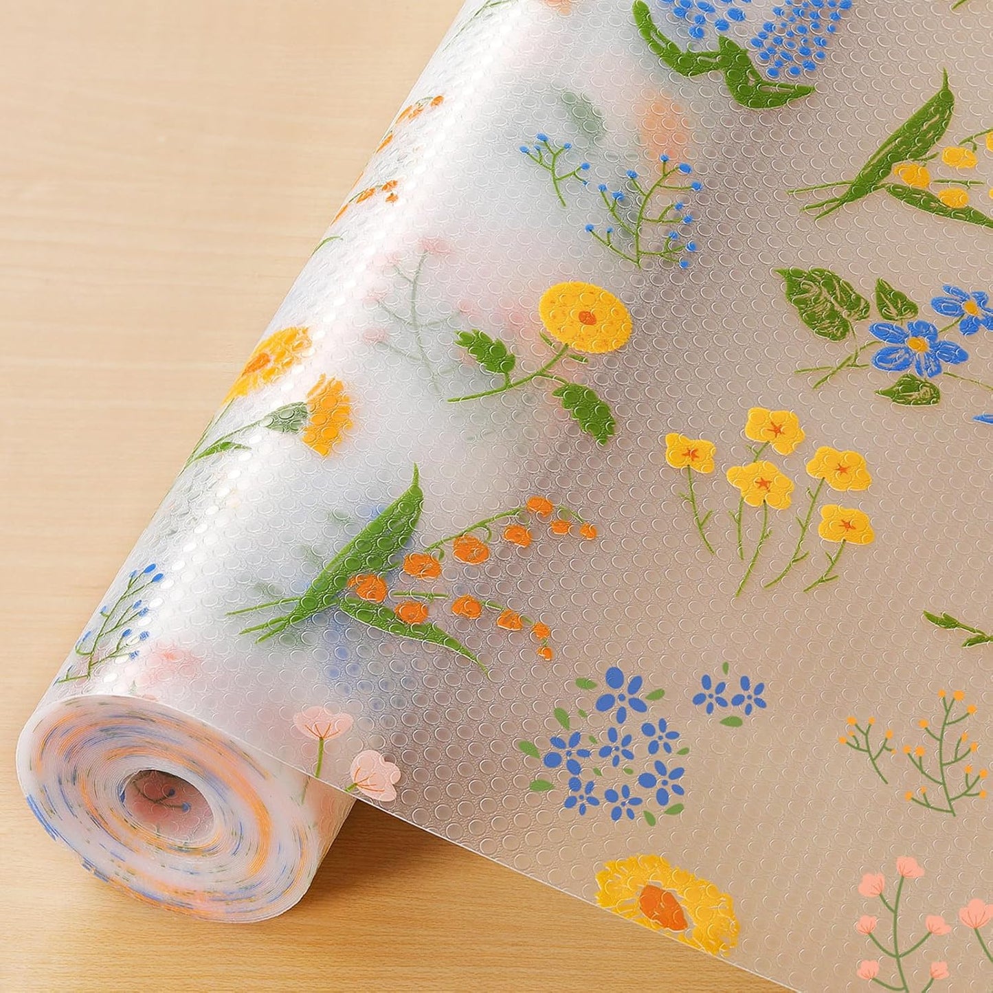 INNOLITES Non-Slip Shelf Liner – Cabinet & Drawer Liner Non-Adhesive – Waterproof Oil-Proof – Durable EVA with Floral for Kitchen Cabinets Refrigerator – BPA-Free, Easy to Cut 17.7" x 78.7"