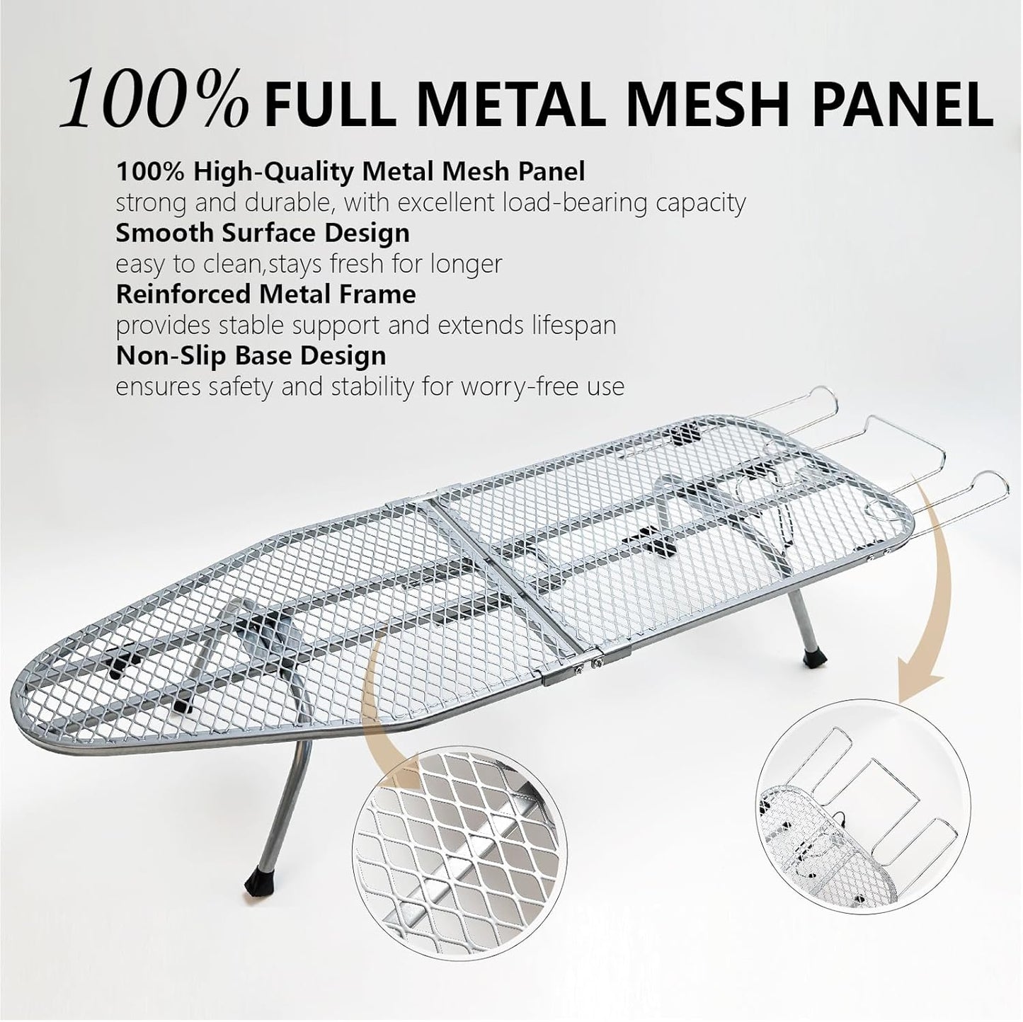 Metal Foldable Tabletop Ironing Board with Iron Rest, Portable Ironing Board Small with Heat Resistant Cotton Cover, Mini Iron Board for Small Space and Travel, 31"x12",Blue