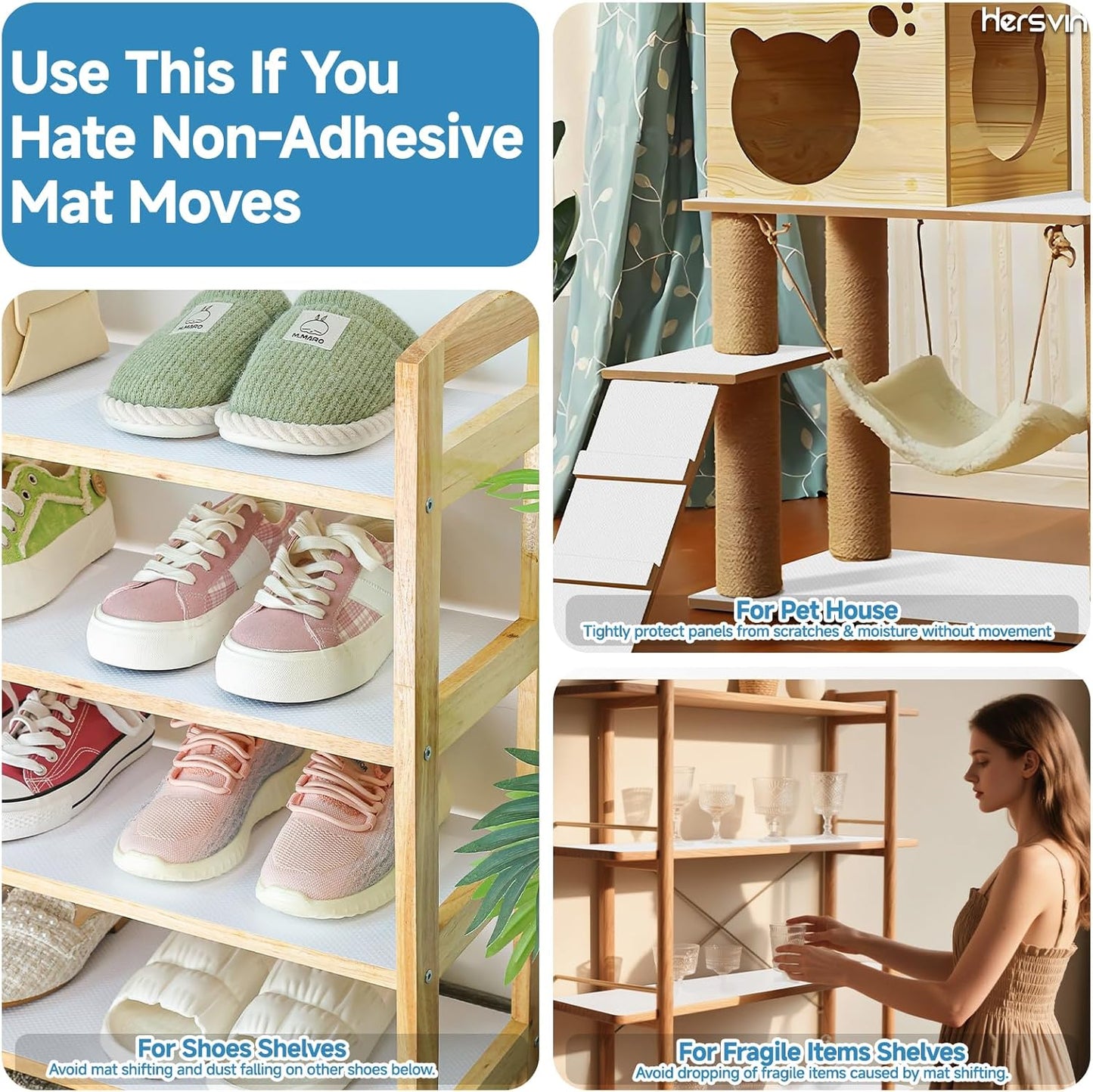 Shelf Liners 10 in x 20 ft Self-Adhesive EVA Drawer Mats, Cupboard Protector, Kitchen Cabinet Lining Fridge Liner (White Flat Dot, 25.4x610cm)