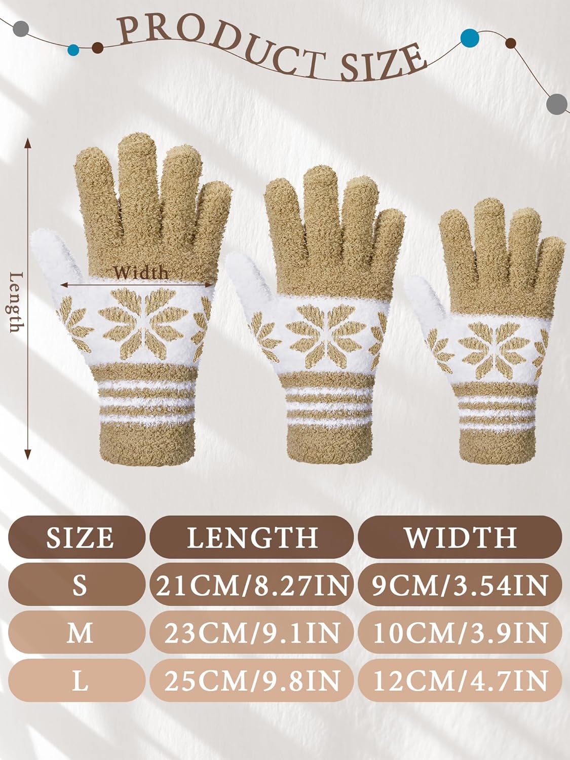 Patelai 3 Pairs Microfiber Plant Dusting Gloves Leaf Cleaning Gloves for Indoor Plants, Blinds, Furniture, House(Small,Snowflake Dark Blue, Gray, Khaki, White)