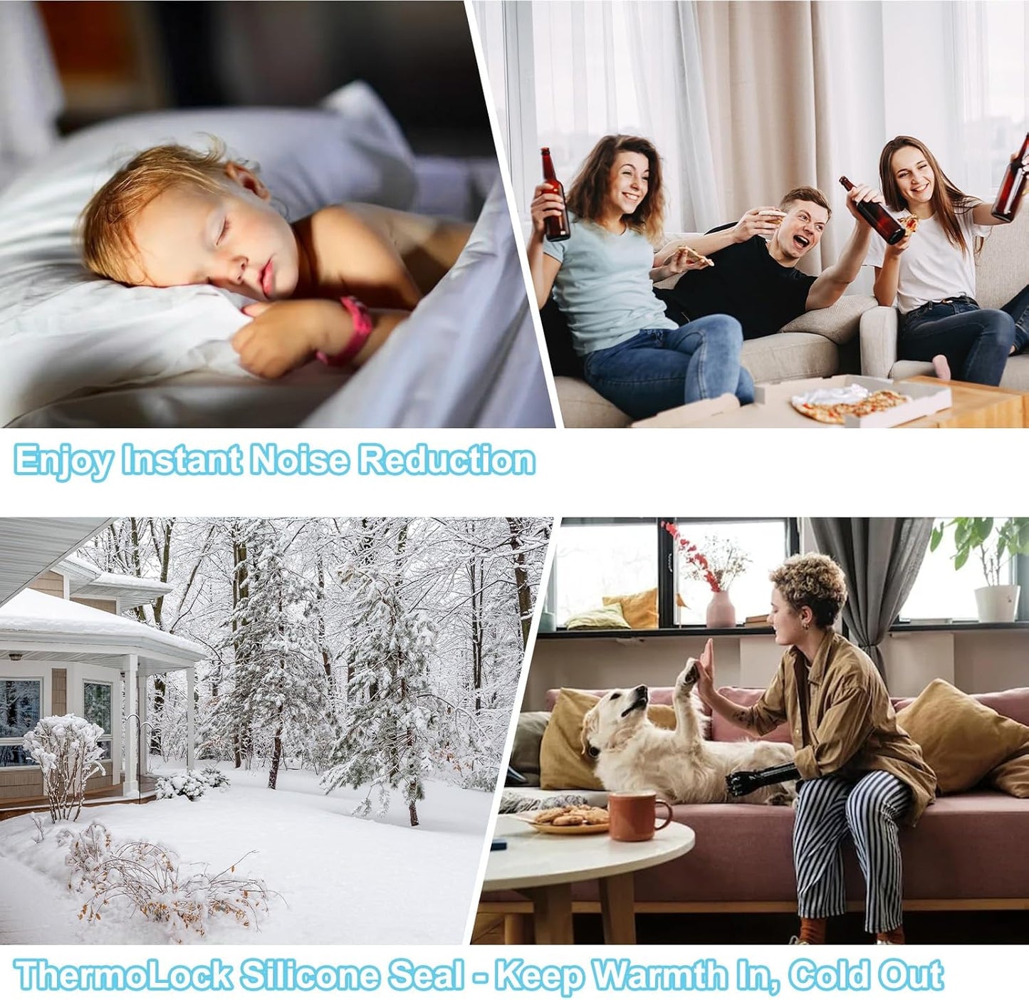 Heavy-Duty 20 ft x 1 in Weather Stripping, Door Draft Stopper Silicone Seal Strip for House and Glass Shower Doors for Collision and Side Gaps of Door and Windows, White