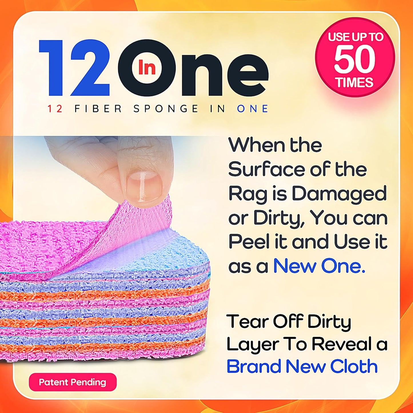 Magical Fiber Stain Remover- Use as Spot Remover- No Dry Cleaning Food, Grease, Coffee Off Laundry, Tea, Fabric, Pet Stains, Stain Remover Sponge Clothes, Carpet, Sofa, Mattress & Upholstery (2 Pack)