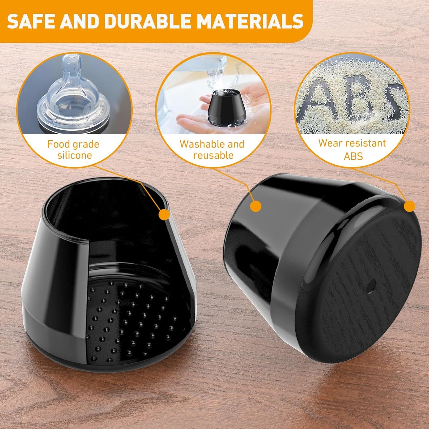 Furniture Sliders,16 PCS Chair Leg Sliders for Carpet, Furniture Movers Sliders, Carpet Chairs Furniture Glides, Floor Protectors, Carpet Moving Sliders Easily Move.(Black, Fit:1.62-2").