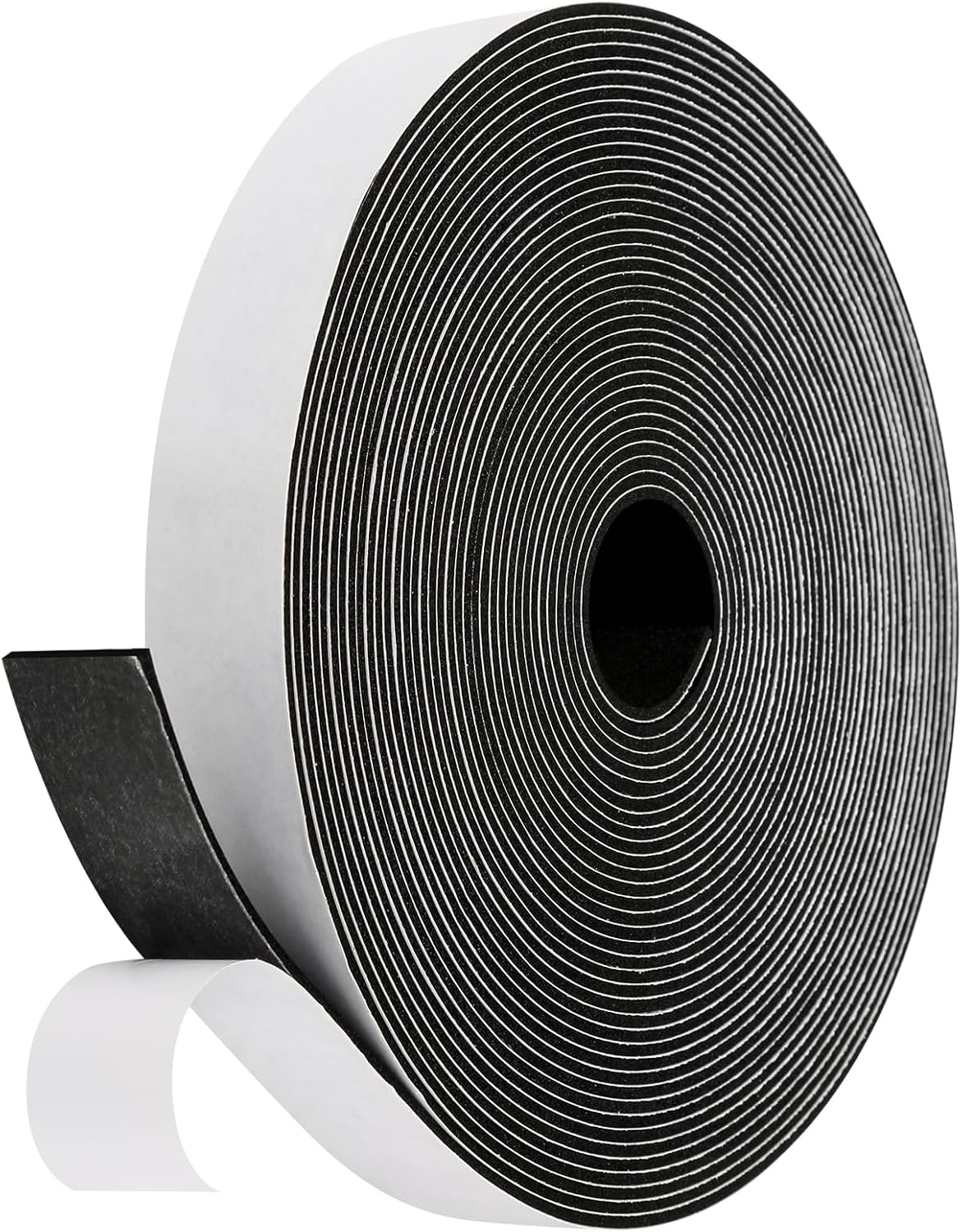 Weather Stripping Door Seal Strip (4/5 Inch X 1/16 Inch X 32Feet), Strong Adhesive, Lightproof, Soundproof, Weatherproof Foam Tape Insulation for Sliding Door, Front Door Frame, Windows- Black