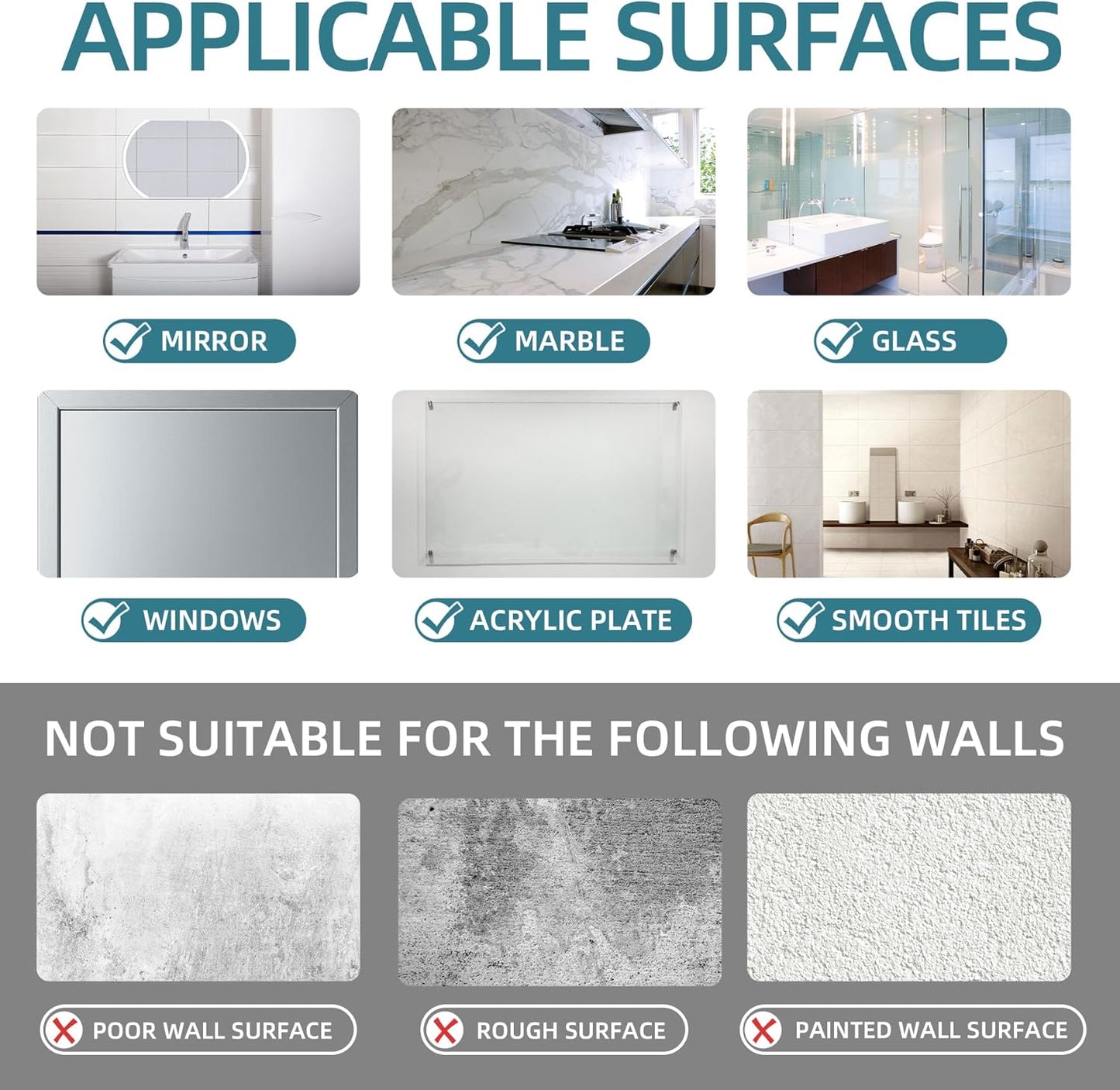 Antimbee Suction Cup Hooks,10 Pack Clear Shower Suction Hooks, Heavy Duty Vacuum Suction Cups, Removable Reusable Bathroom Suction Hook for Window, Tile Wall, Glass Door (Transparent Cyan)