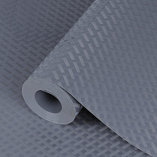 Shelf Liners 24 in x 20 ft EVA Drawer Mats, Non-Adhesive Cupboard Pad, Kitchen Cabinet Lining Fridge Cushion (Gray Crossed Stripe, 61x610cm)