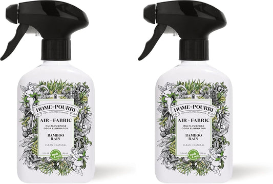 Home-Pourri Air + Fabric Multi-Purpose Odor Freshener Spray, Bamboo Rain, 11 Fl Oz - Jasmine, Bamboo and Fresh Grass (Pack of 2)
