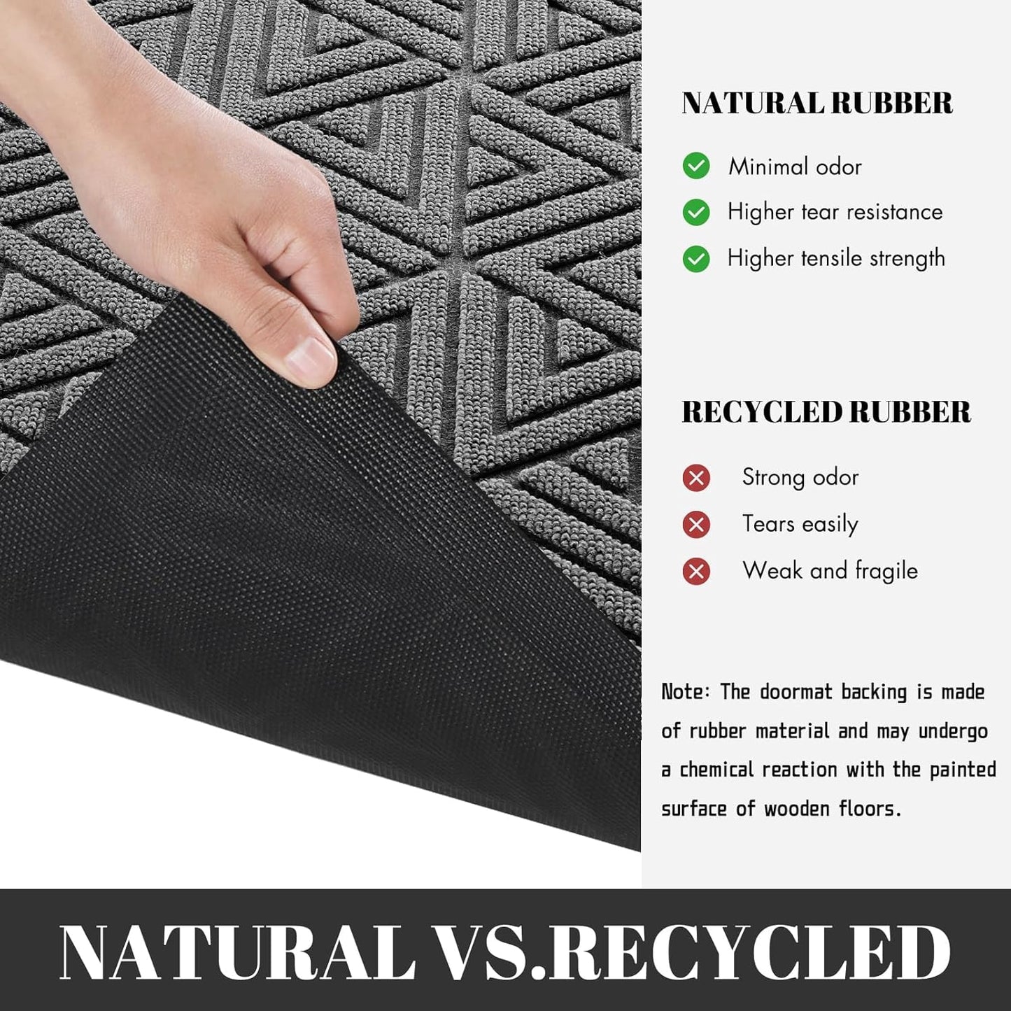 Yimobra Front Door Mat Outside Entrance 72 x 24, Waterproof and Washable Outdoor Mat, Non Slip Rubber Backing, Heavy Duty Welcome Matt for Home Entry Floor Porch Garage Office, Low Profile, Grey
