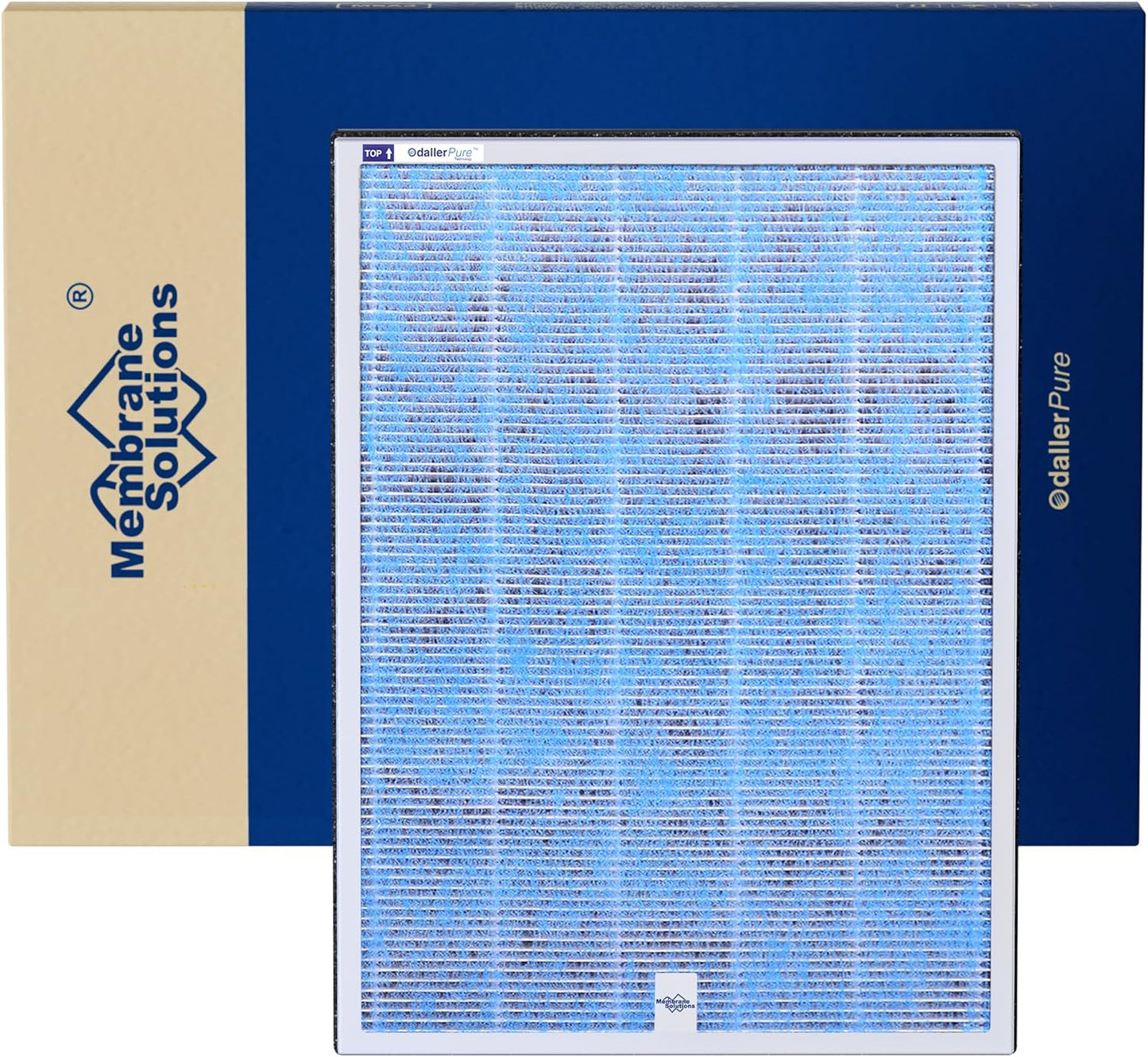 Membrane Solutions MSA3/MSA3S Genuine Air Filter Replacement 1 Pack, Upgraded 4-in-1 H13 True HEPA Filter with OdallerPure Technology