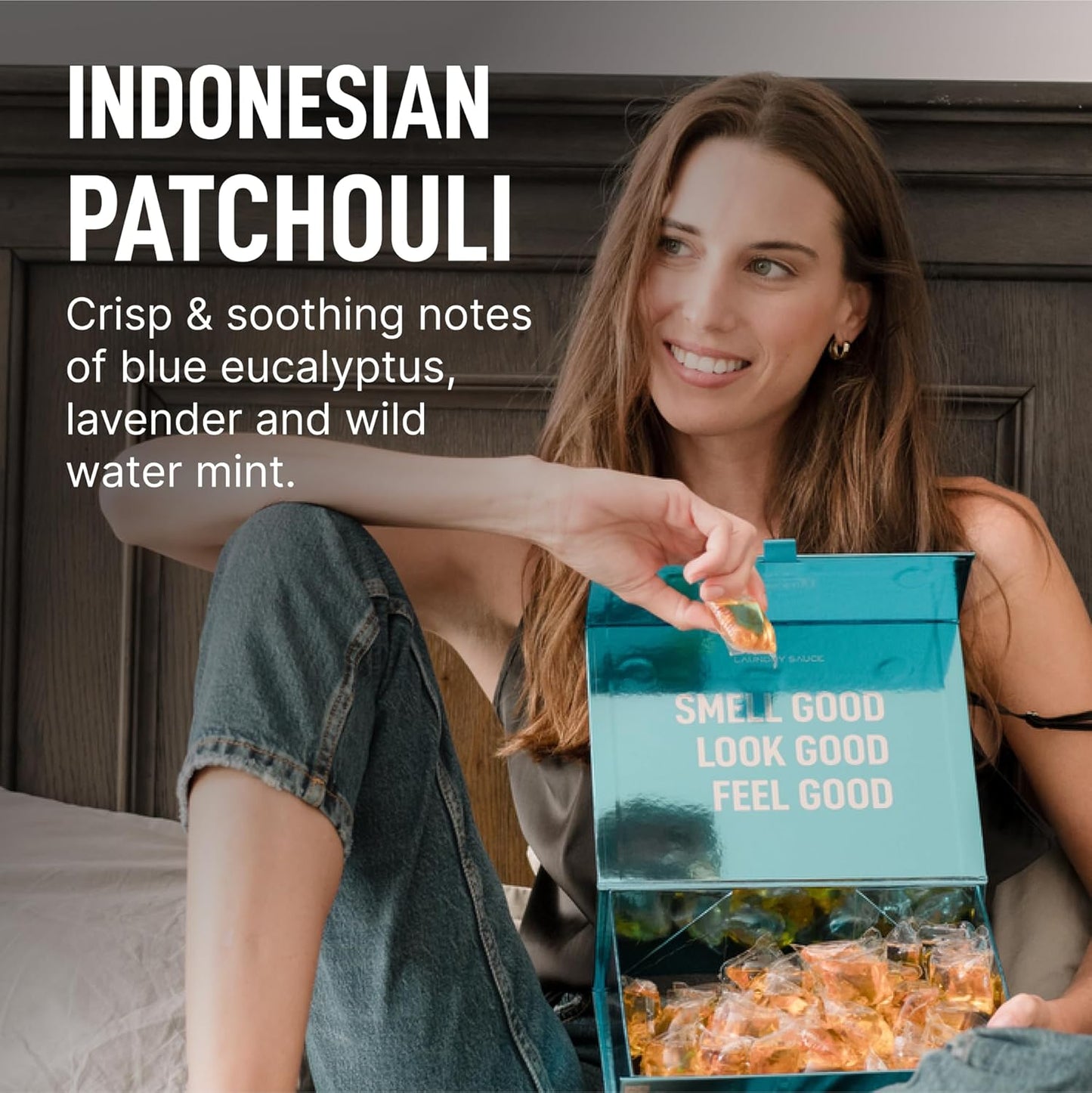 Laundry Sauce - Luxury Scented Laundry Detergent Pods & Scent Booster Bundle (Indonesian Patchouli), Premium Laundry Washing Pods with High-End, Sophisticated Fragrances - Dye Free & HE Compatible