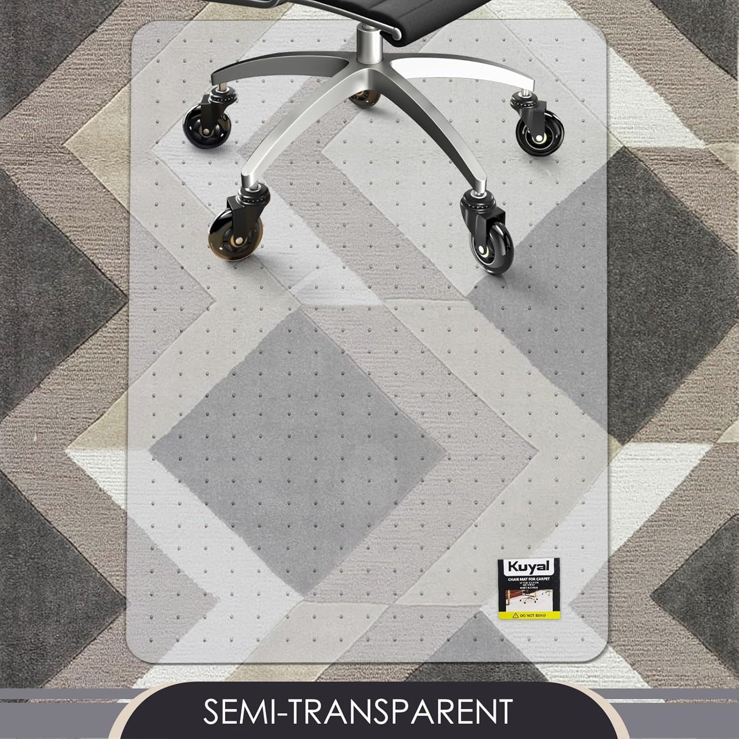 Kuyal Office Chair Mat for Carpet, 32x55 Clear Heavy Duty Computer Chair Mat, Under Desk Protector Carpeted Floors Mat, Easy Chair Movement,Ship Flat