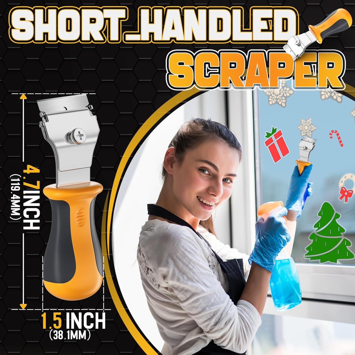 DIYSELF Razor Blade Scraper 12Pack Glass Scraper Oven Scraper for Cleaning Razor Scraper for Floors Glass Stove Top Scraper Window Scraper Includes Extendable Handle and 10 Extra Blades