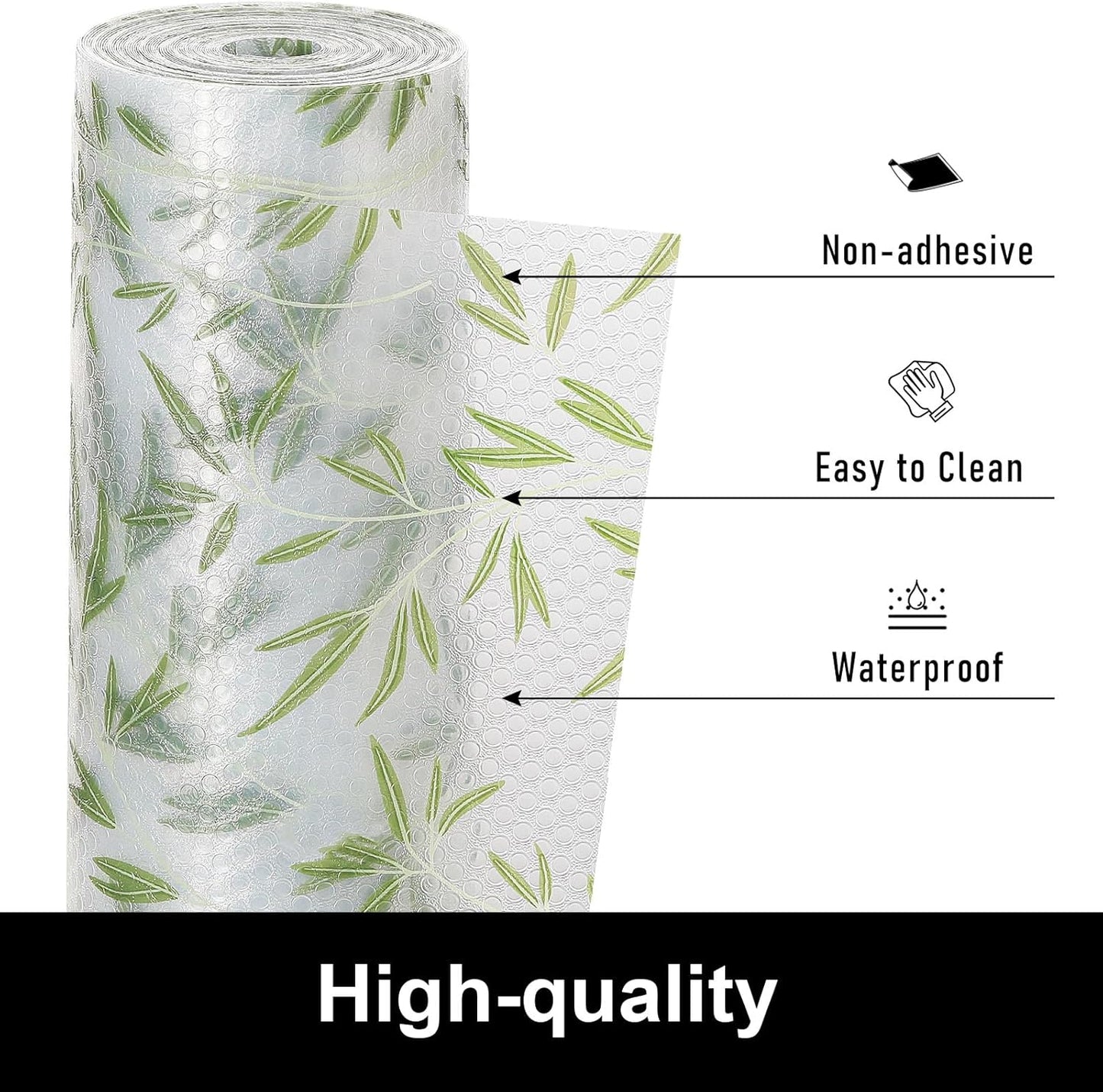 Cooyes Shelf Paper for Kitchen Cabinets Non Adhesive, Waterproof & Oil-Proof Kitchen Drawer Liner for Refrigerator Drawer Fridge Cupboard (23.6 Inch W x 354 Inch L)