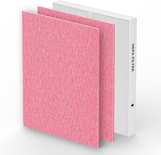 AP-1512HH & 200M Pet Filter Set for Coway Airmega AP-1512HH and Airmega 200M Air Purifi-ers, 2 Pet Deodorization Filters and 1 HEPA Filter, 3 Pack, Pink