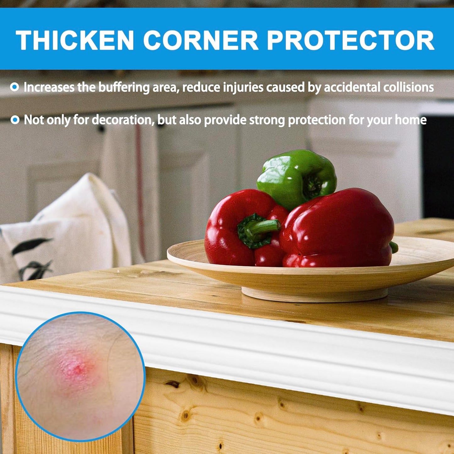 Wall Corner Protector Peel and Stick Corner Trim Molding Flexible Inside & Outside Wall Edge Guard Self Adhesive Moulding Trim for Edge Use, White, 0.8” W x 20’ L