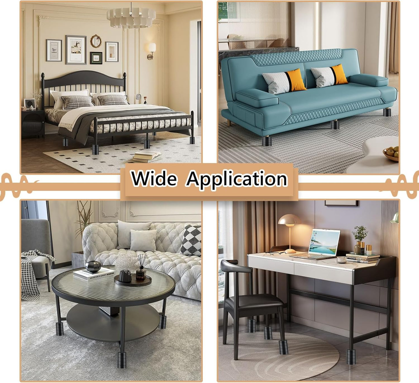 8 Pcs Bed Frame Toe Protectors, Non-Adhesive Bed Frame Leg Covers for Toe Savers, Toe Cushion for Any Furniture Leg - Prevents Toe Injuries from Hitting Hard Furniture Legs