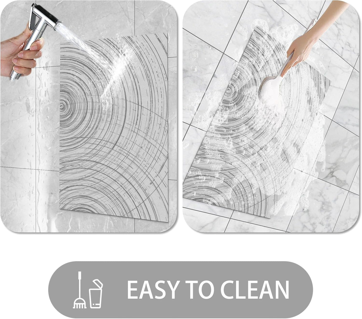 Ultra Thin Door Mat Indoor Entrance, 1/10 in Thin Door Mats for Inside Entry, Non-Slip Rubber Backing Washable Doormat, Fade Resistant, Absorbent, Low Profile Dirt Trapper, 30"X17"