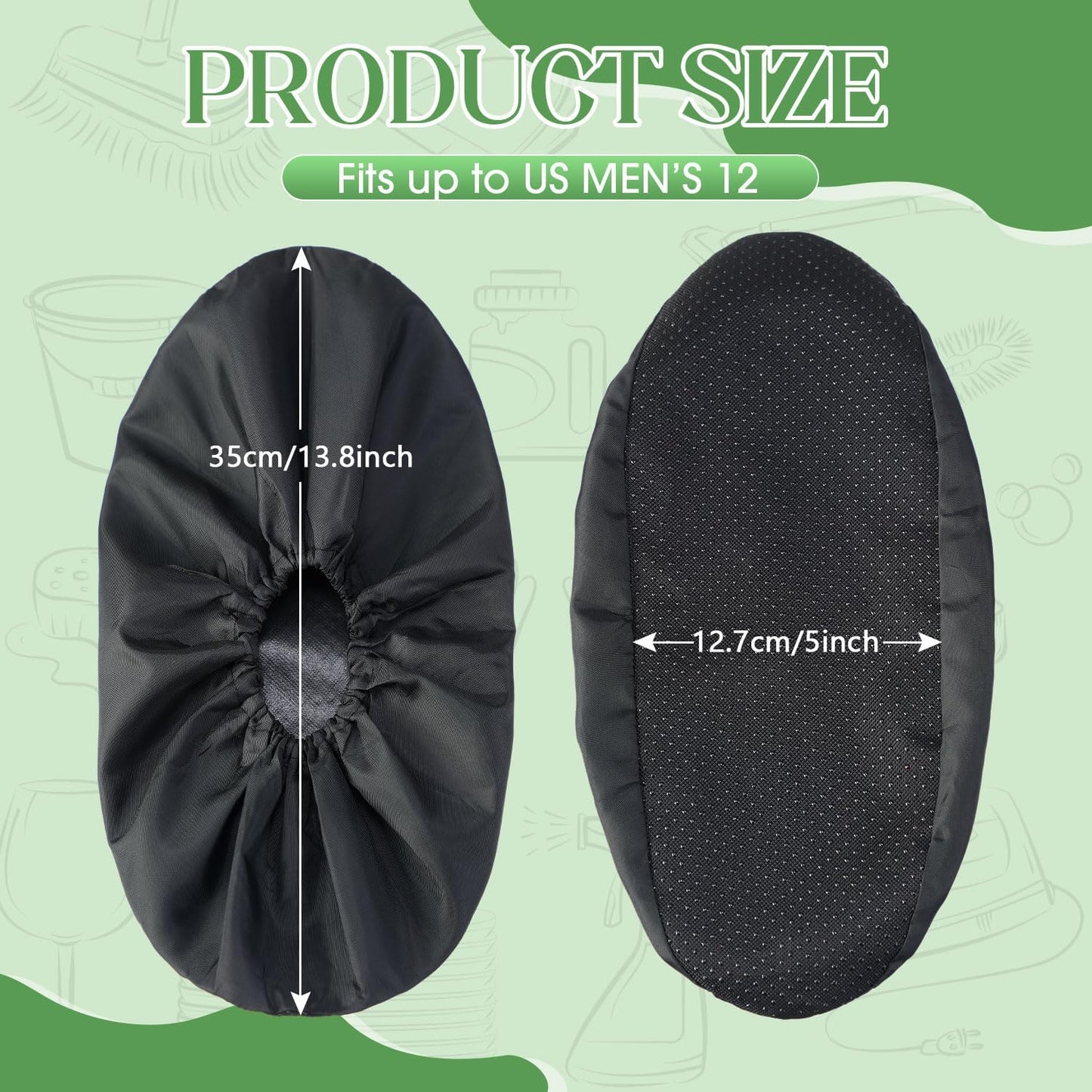 Frienda 8 Pairs Non Slip Reusable Shoe Covers Waterproof Boot Covers for Household Carpet Floor Protection Machine Washable (X-Large)