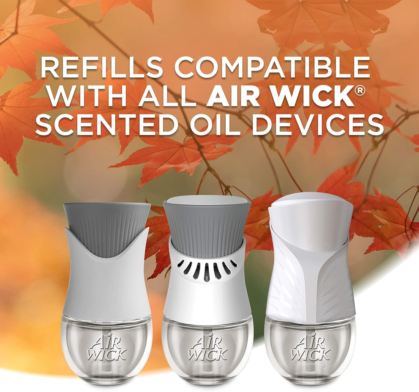 Air Wick Plug in Scented Oil Refill, 5ct, Bonfire and Crisp Fall Air, Essential Oils, Air Freshener Fall Scent, Fall décor